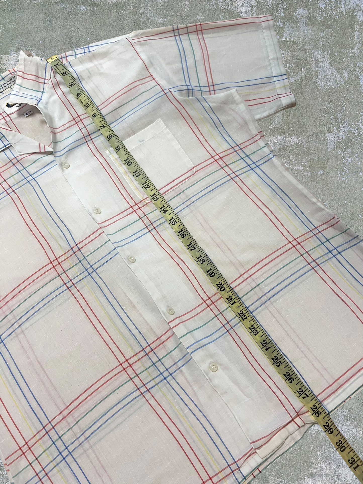 ‘70s/‘80s Cotton Blend Loop Collar Shirt (L)