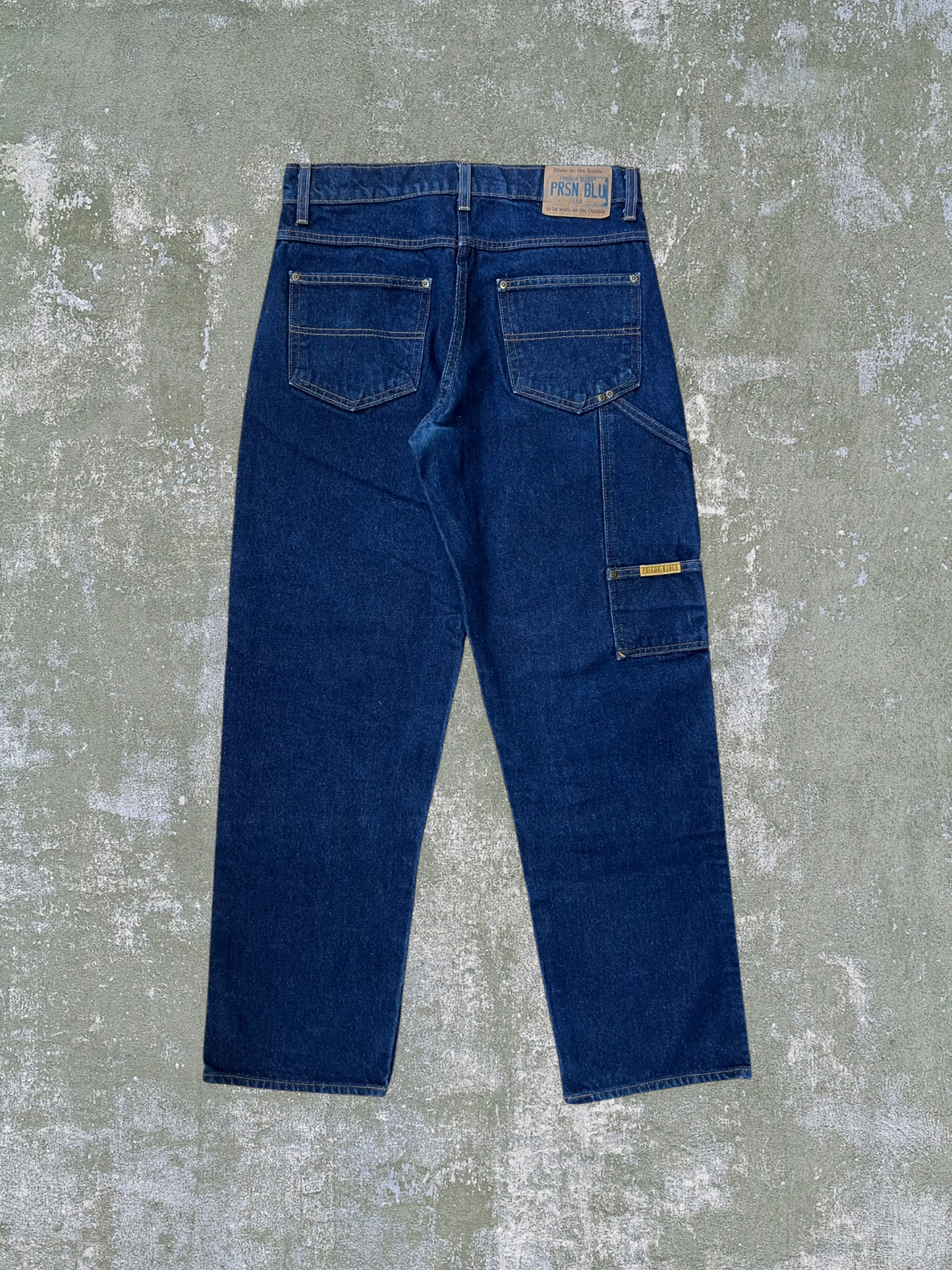 ‘90s/Early-2000s Prison Blues Double Knee Carpenter Jeans (32x32)