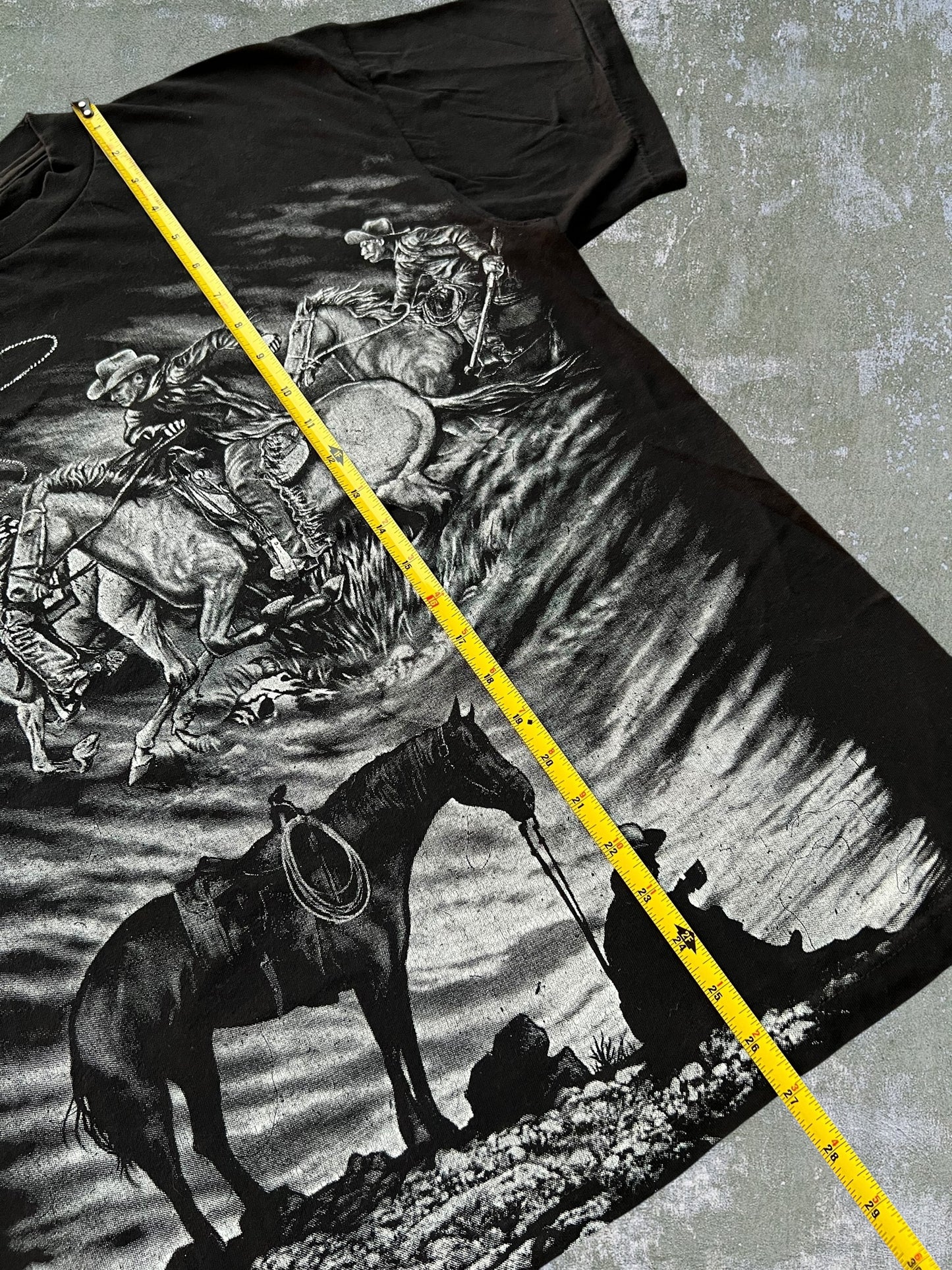 Early-90s Cowboy All Over Print Tee (L)
