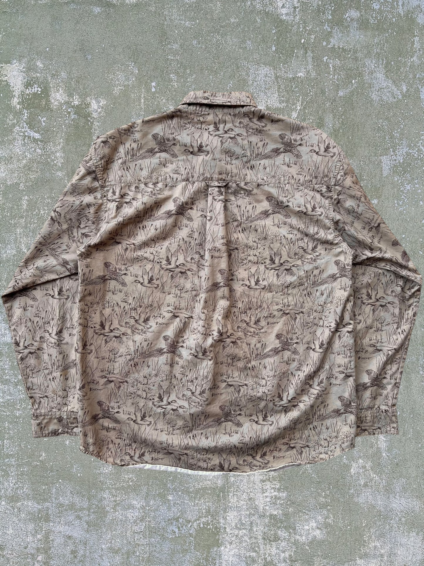 ‘90s Columbia Duck Pattern Shirt (L)