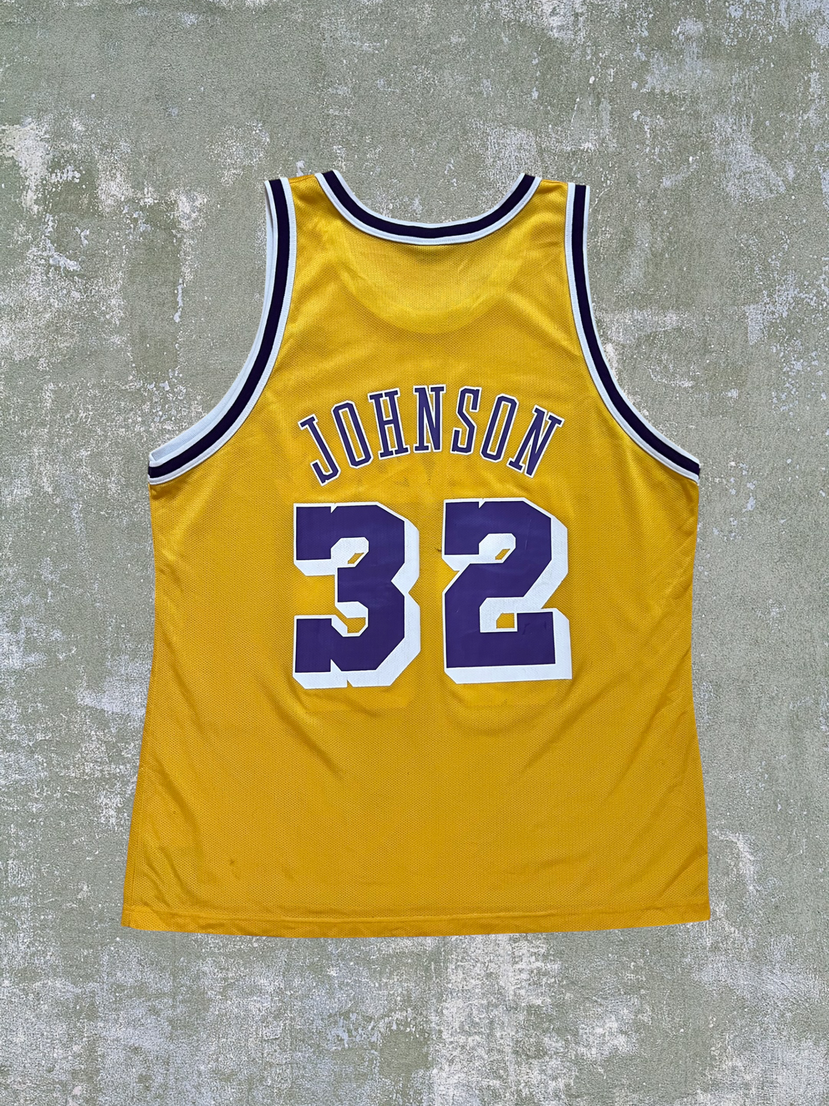 Late-80s/Early-90s Champion Los Angeles Lakers Magic Johnson Jersey (XL)