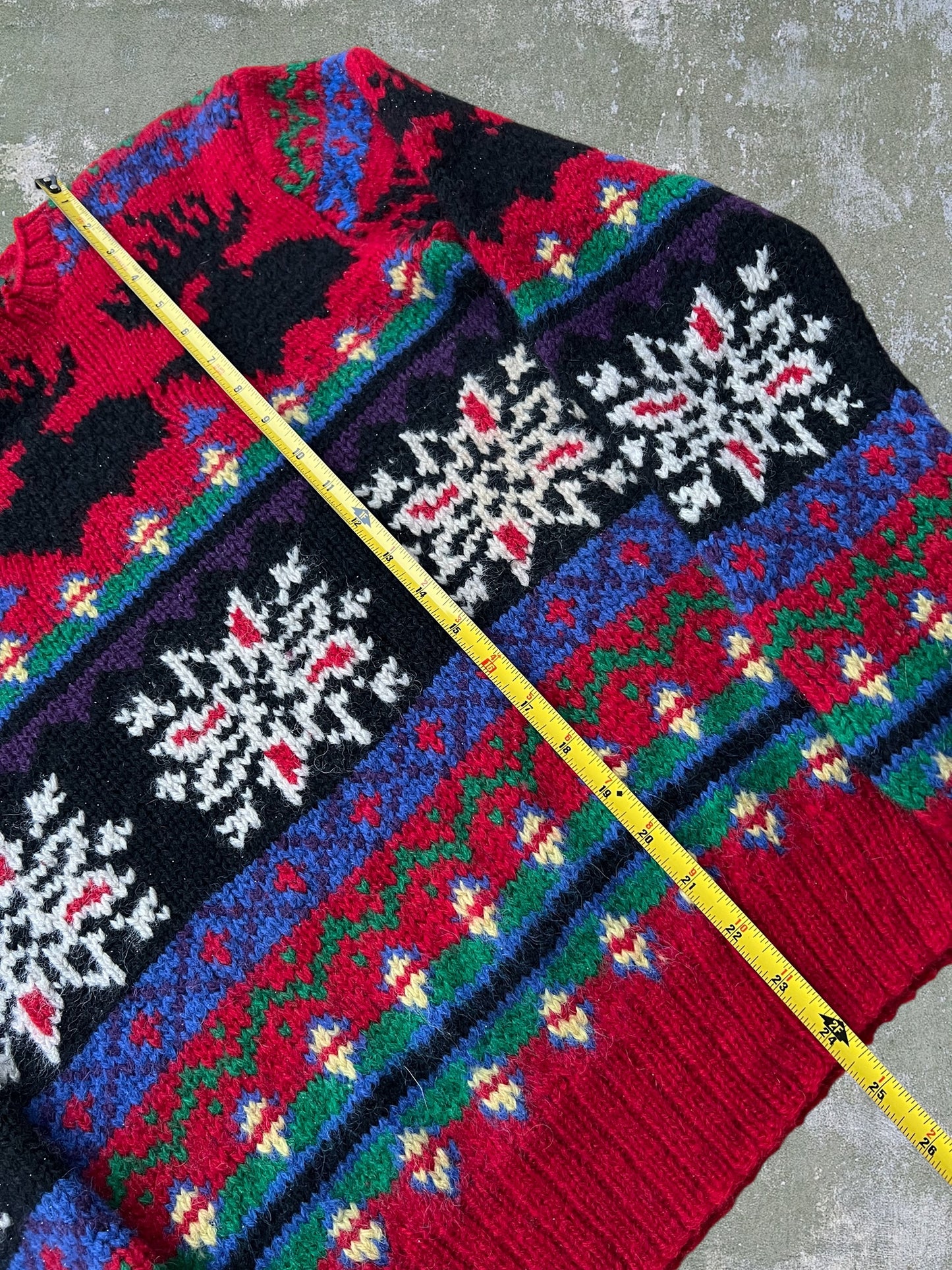 ‘90s/Early-2000s Polo Ralph Lauren Reindeer Patterned Wool Sweater (S)