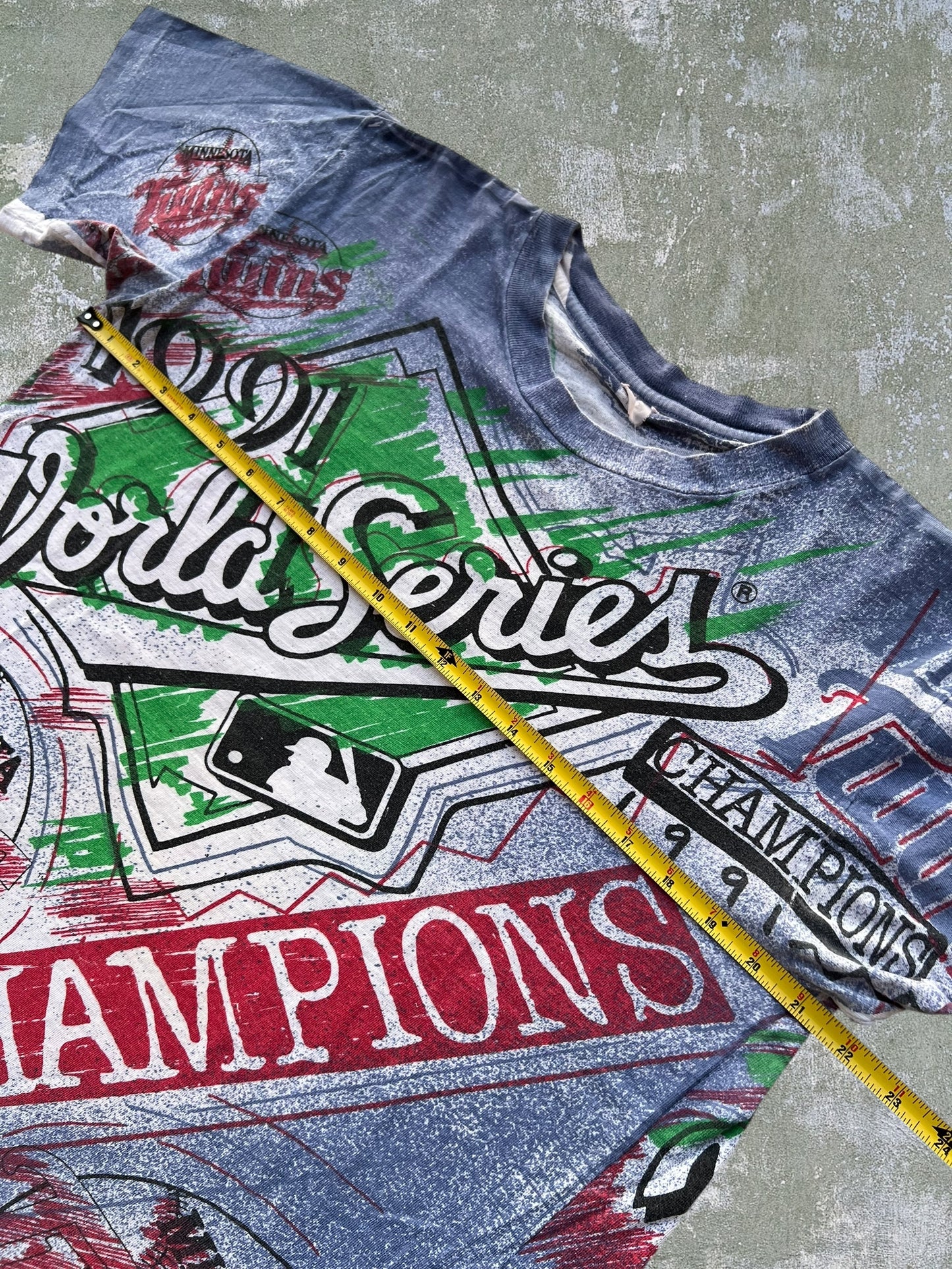 1991 Minnesota Twins World Series Champions All Over Print Tee (L)