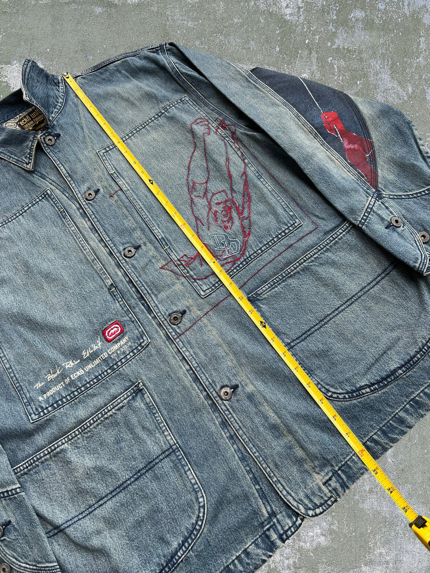 Early-2000s Ecko Marvel Daredevil Denim Chore Coat (XL) (New With Tags)