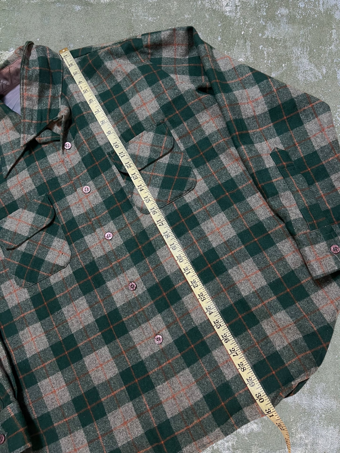 ‘70s Wool Flannel Board Shirt (XL)