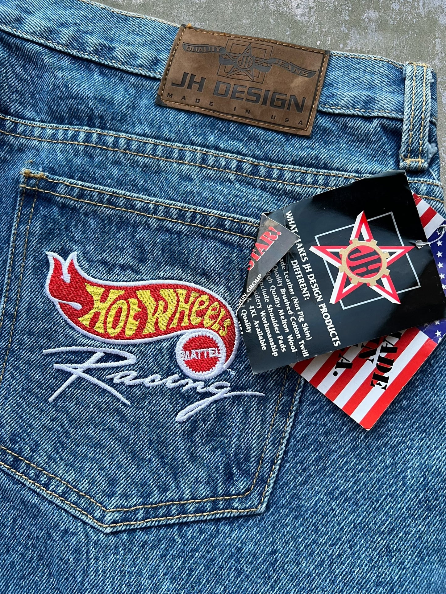 Late-90s/Early-2000s JH Hot Wheels Racing Jean Shorts (42) (New With Tags)