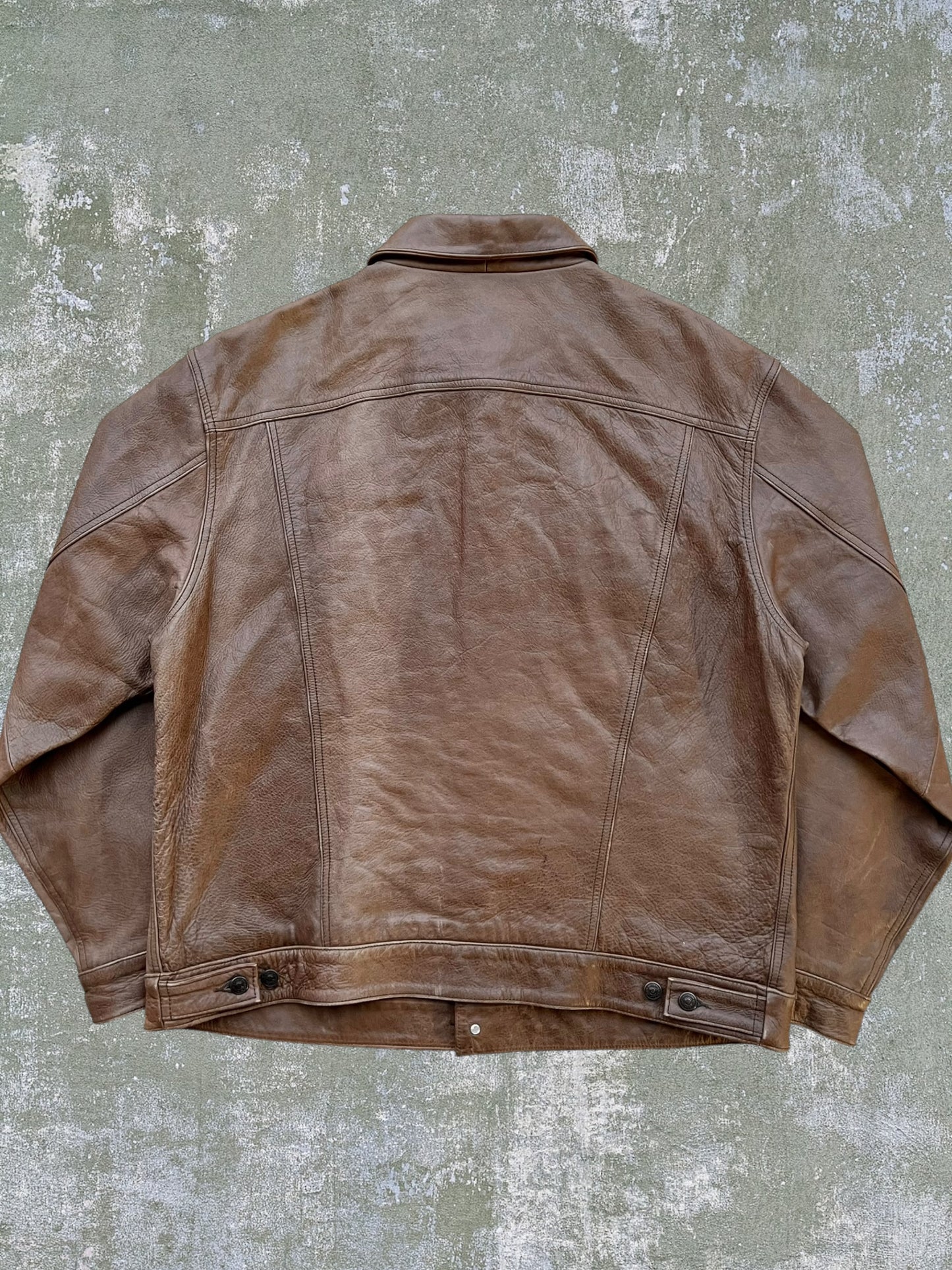 2000 Gap Leather Trucker Jacket (XL)