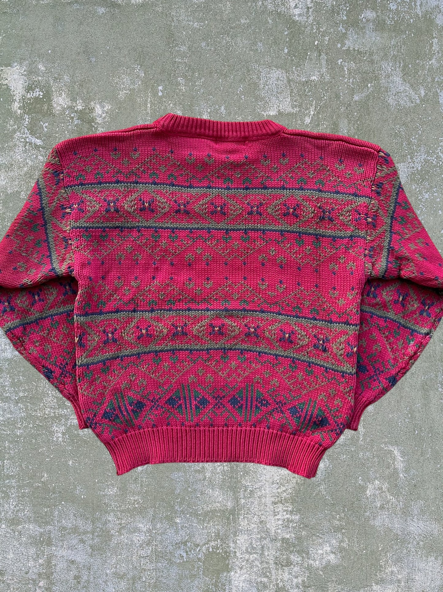 ‘90s Eddie Bauer Patterned Cotton Sweater (L)