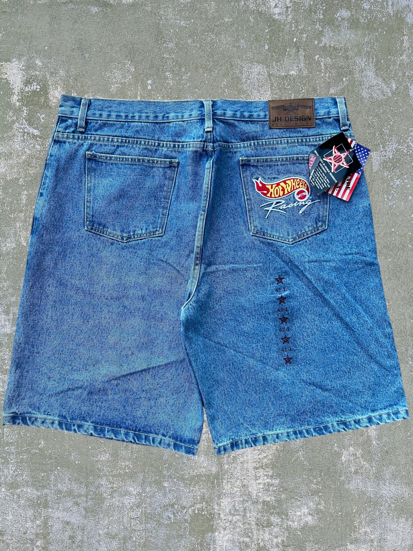 Late-90s/Early-2000s JH Hot Wheels Racing Jean Shorts (42) (New With Tags)