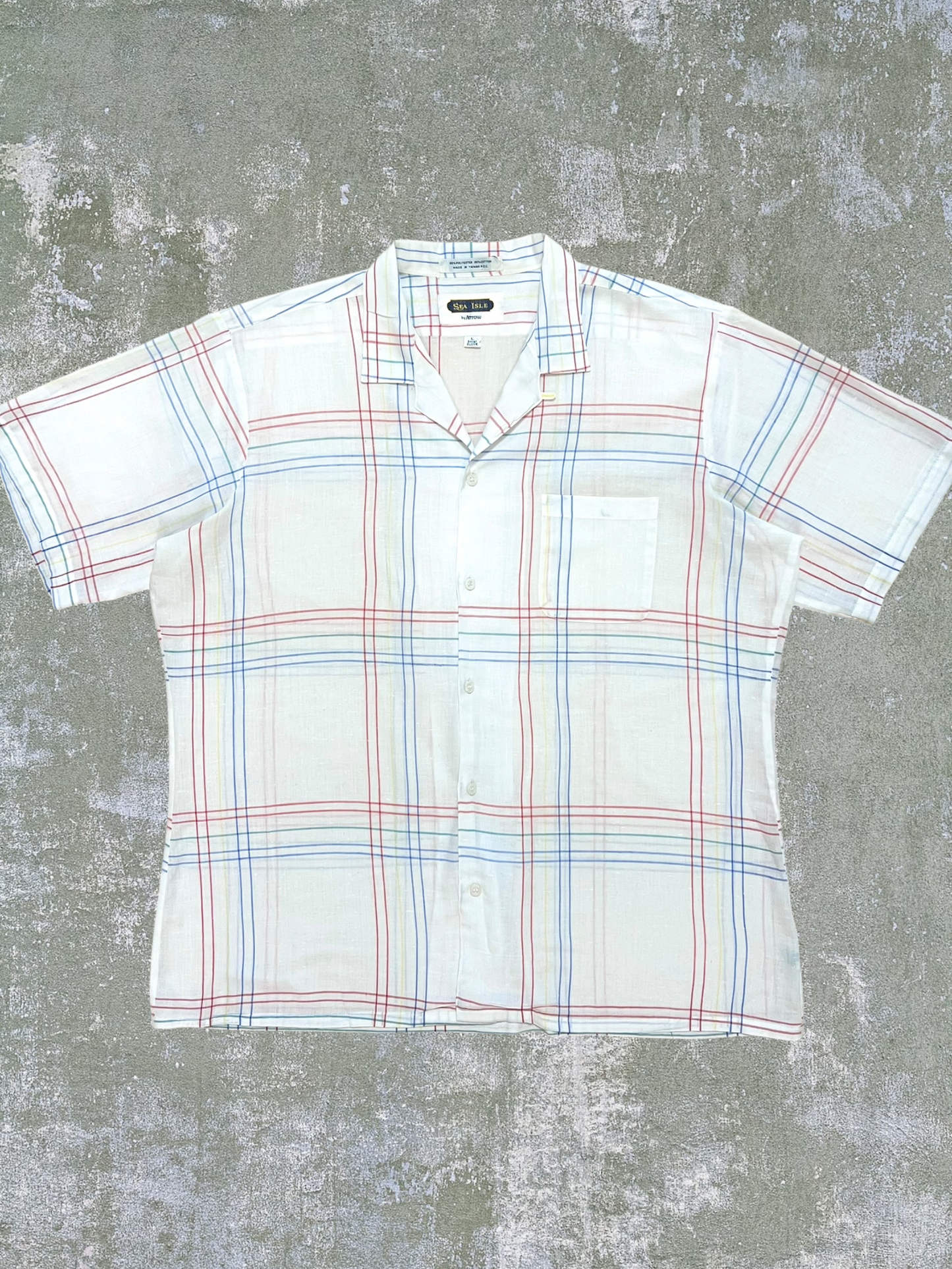 ‘70s/‘80s Cotton Blend Loop Collar Shirt (L)
