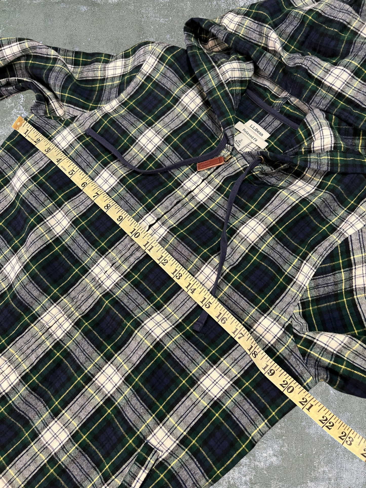 LL Bean Hooded Zip Flannel Shirt (S)