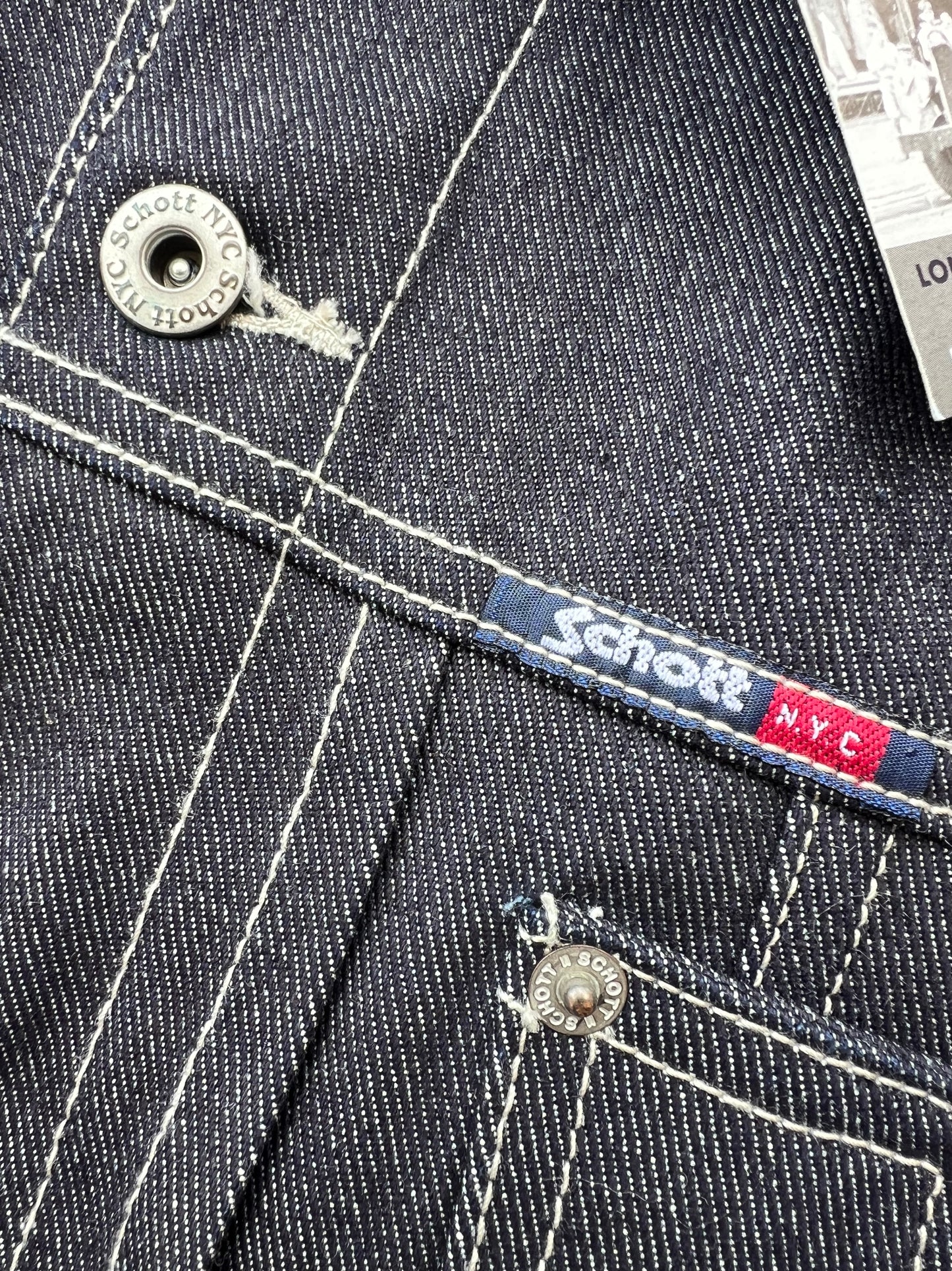Early-2000s Schott NYC Denim Jacket (XXL)