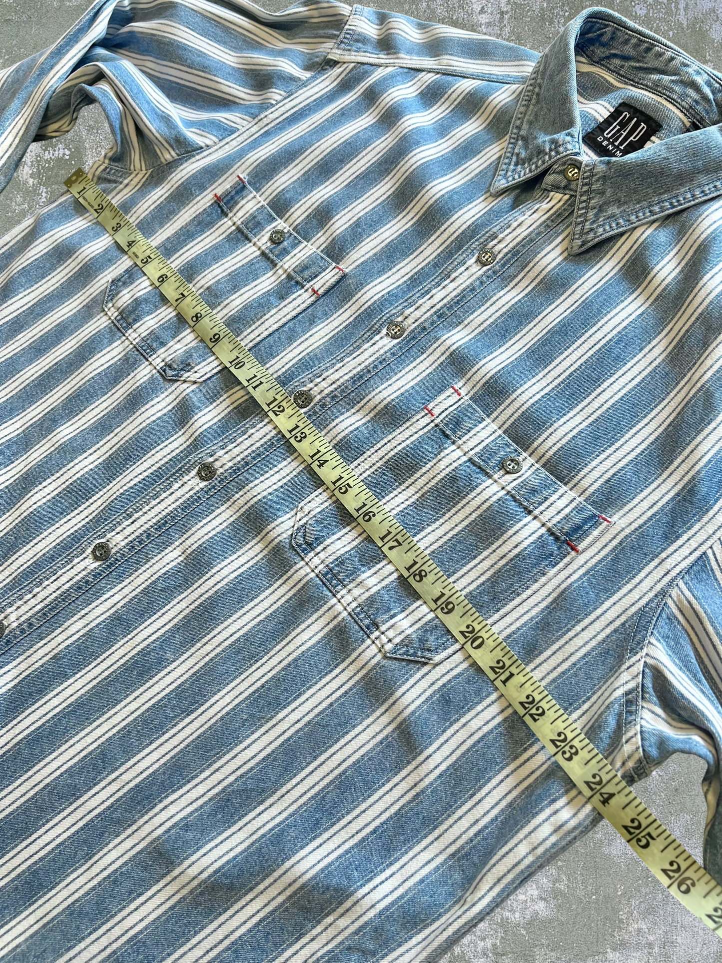 ‘90s Gap Striped Denim Shirt (L)