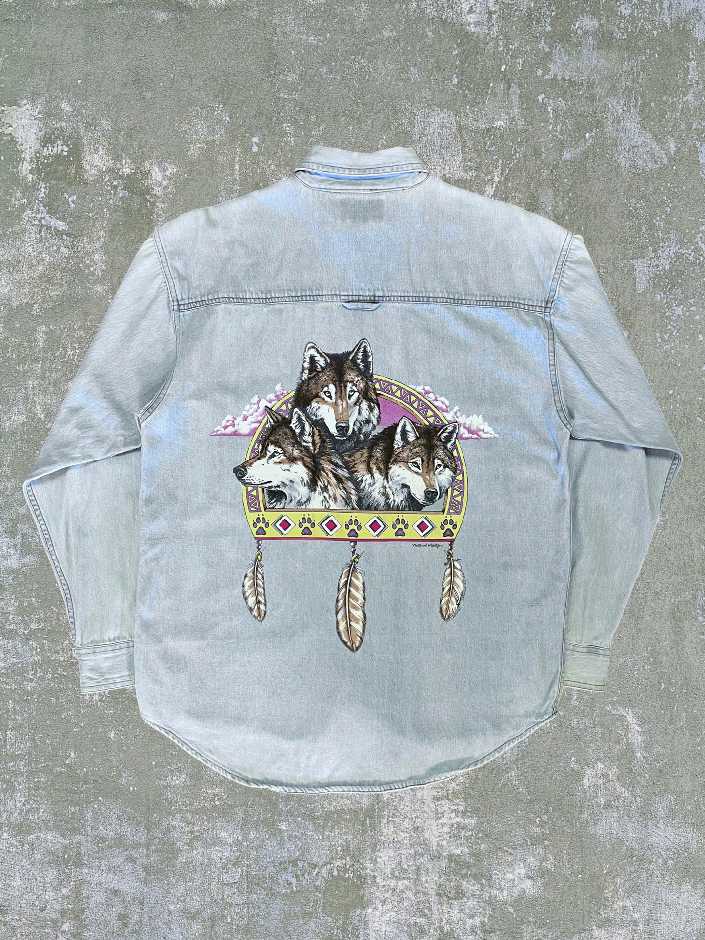 ‘90s Wolf Denim Shirt (M)