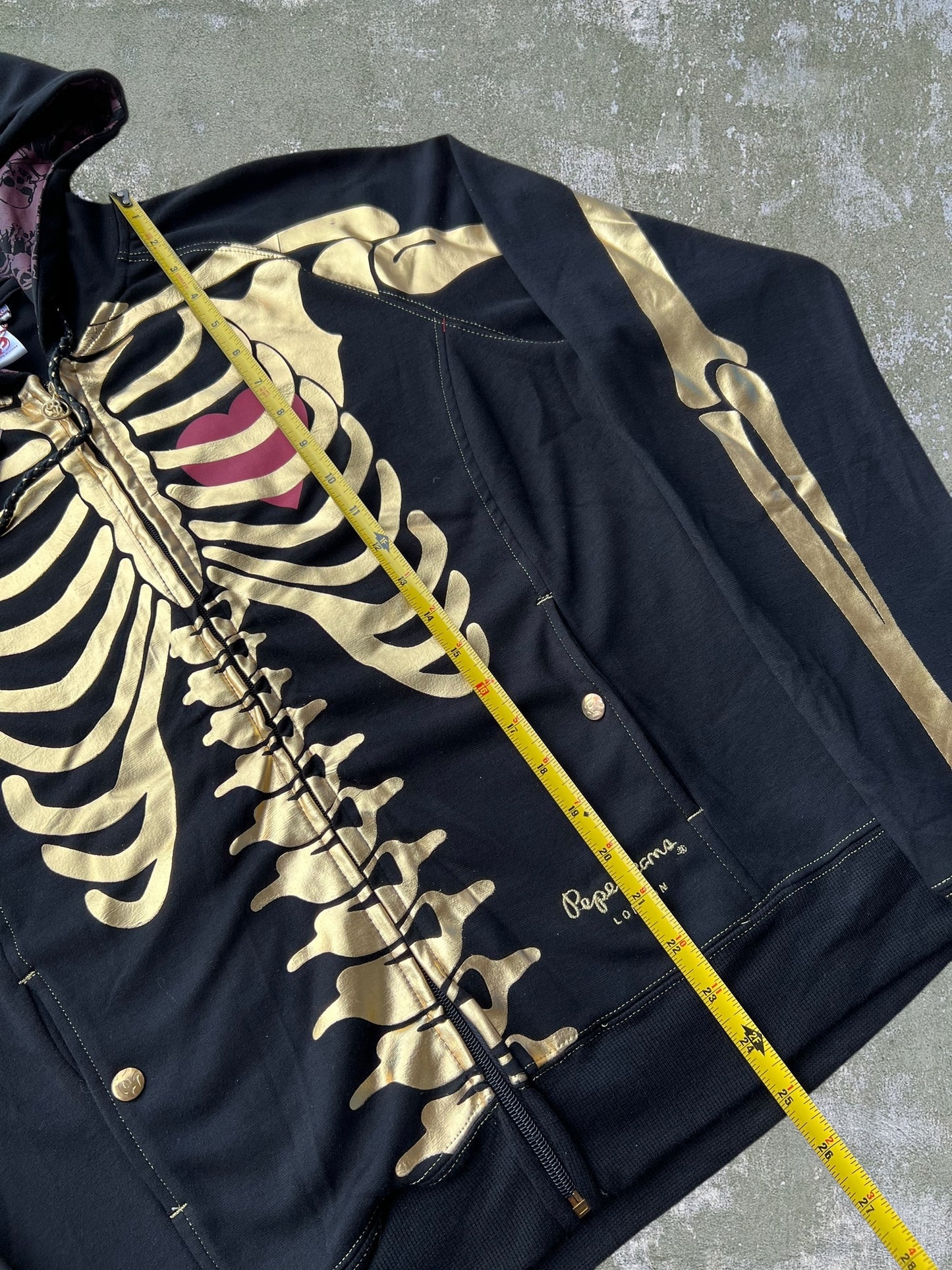 Early-2000s Pepe Jeans Skeleton Zip Hoodie (Women’s XXL) (New With Tags)
