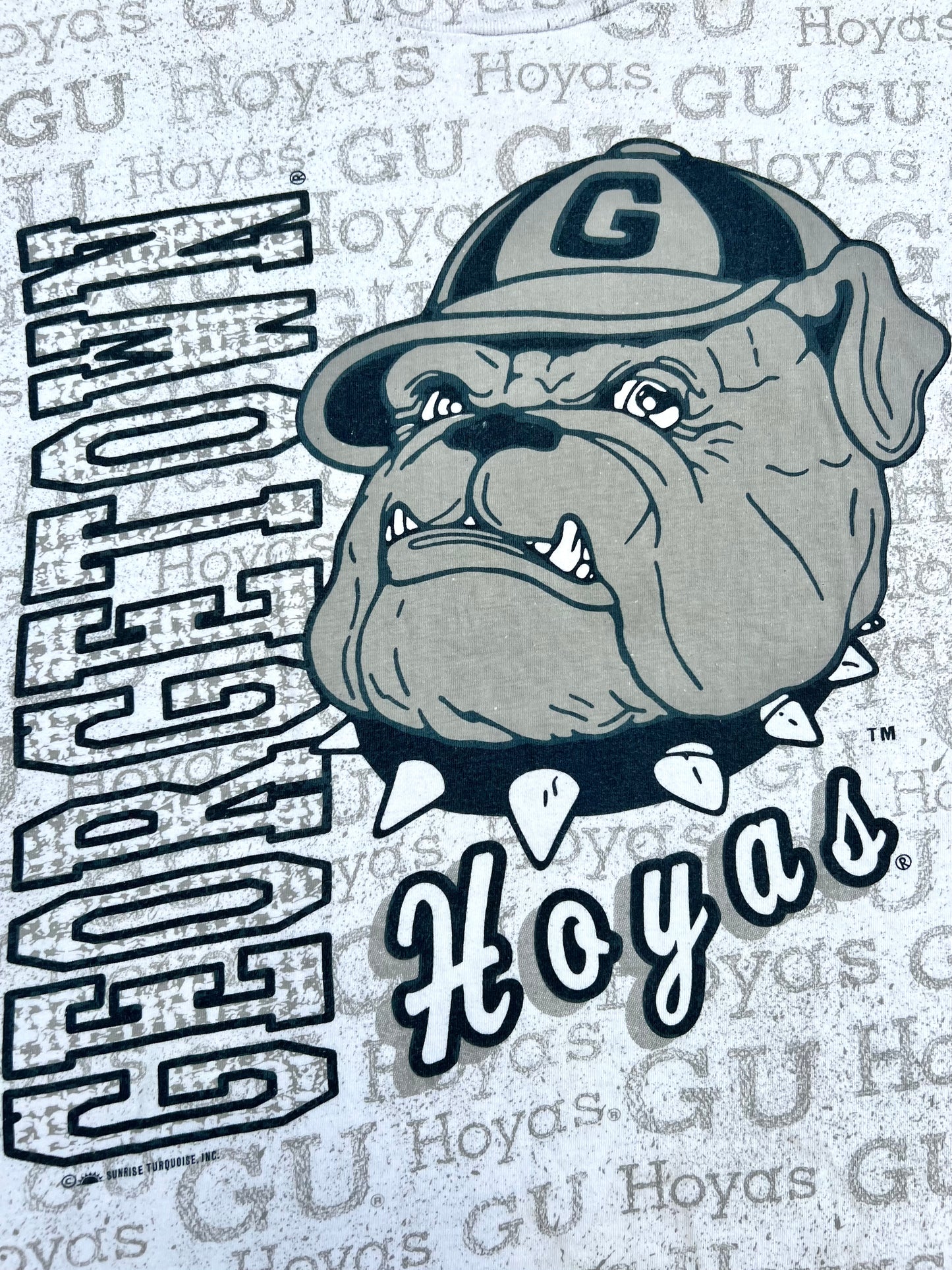 Early-90s Georgetown Hoyas All Over Print Tee (M)