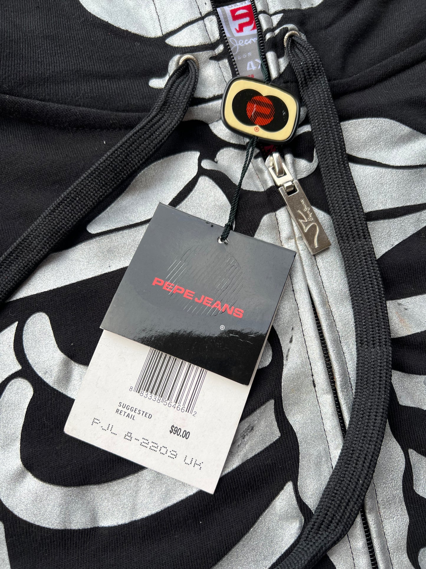 Early-2000s Pepe Jeans Skeleton Zip Hoodie (4XL) (New With Tags)
