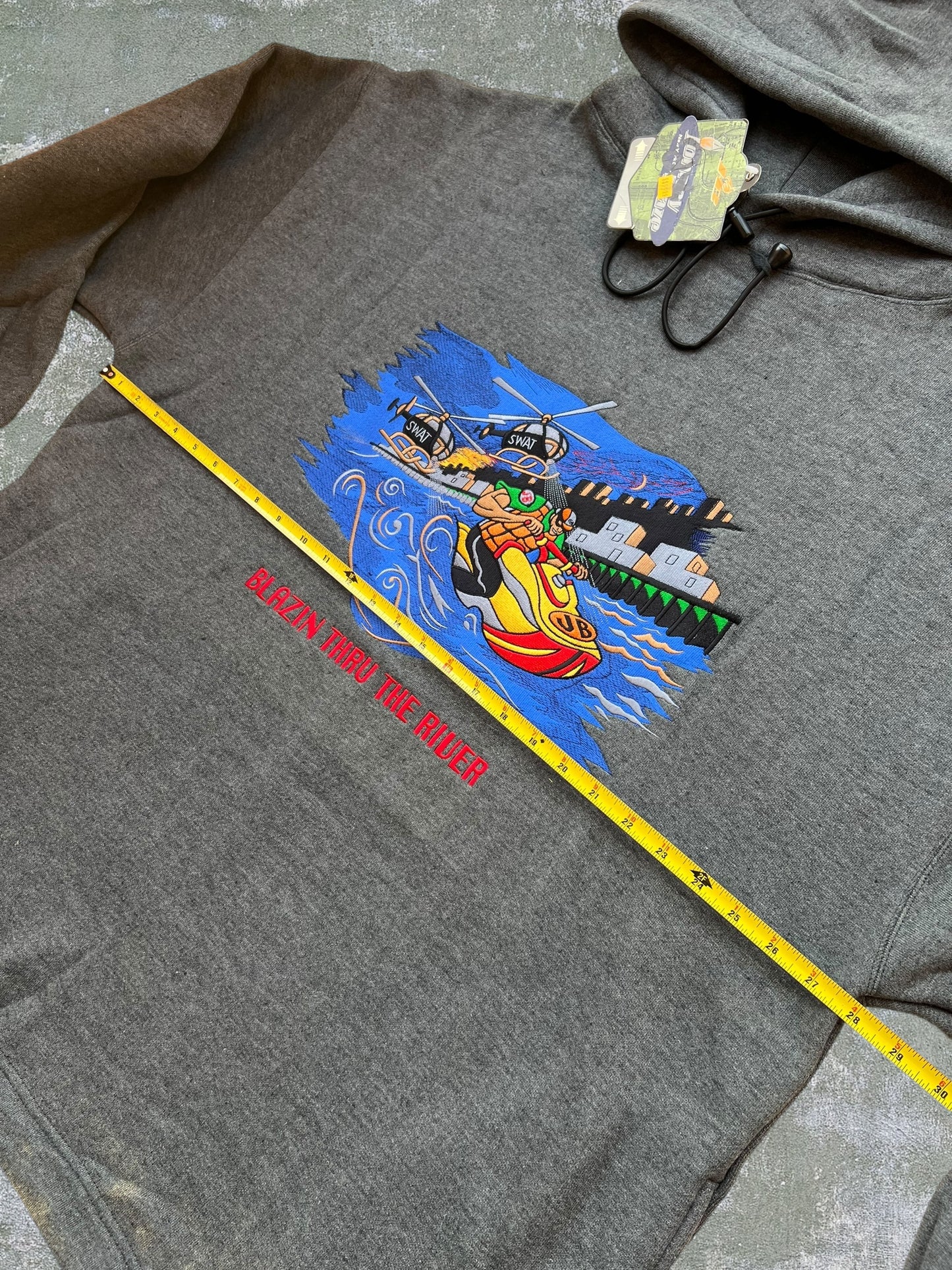 Late-90s/Early-2000s Johnny Blaze “Blazin Thru The River” Hoodie (XXL) (New With Tags)