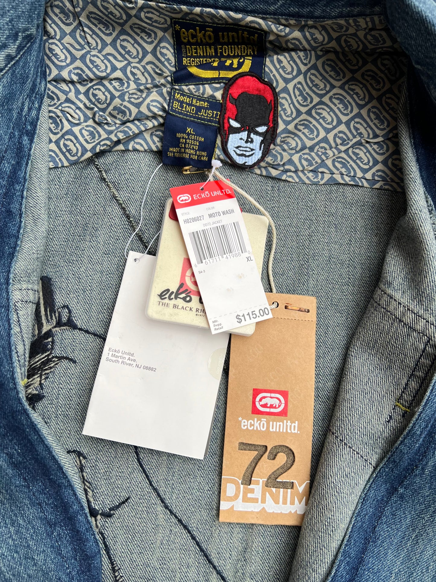 Early-2000s Ecko Marvel Daredevil Denim Chore Coat (XL) (New With Tags)