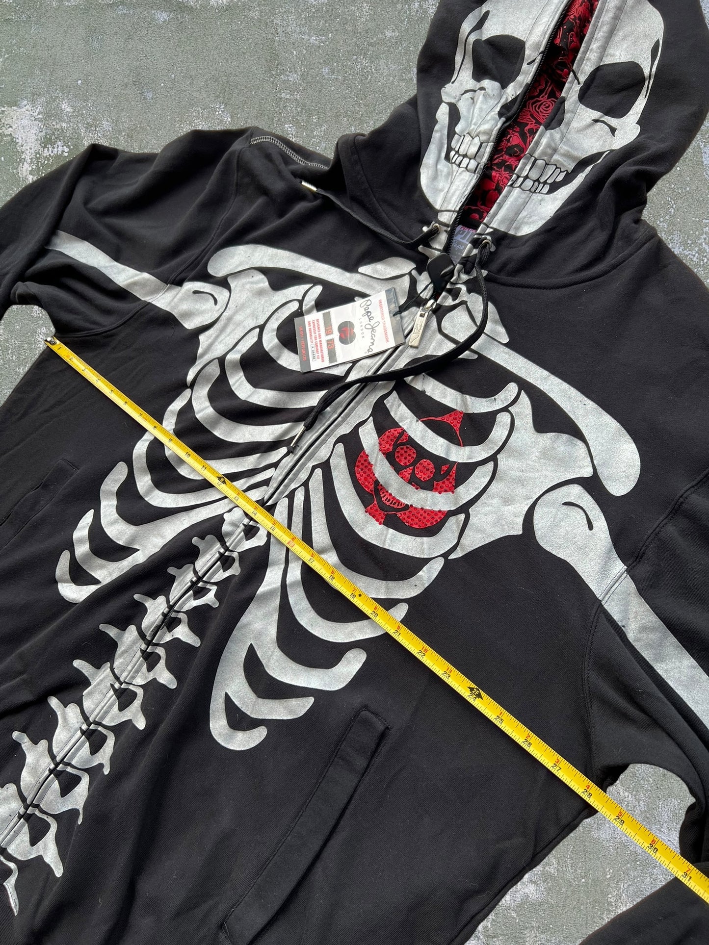 Early-2000s Pepe Jeans Skeleton Zip Hoodie (4XL) (New With Tags)