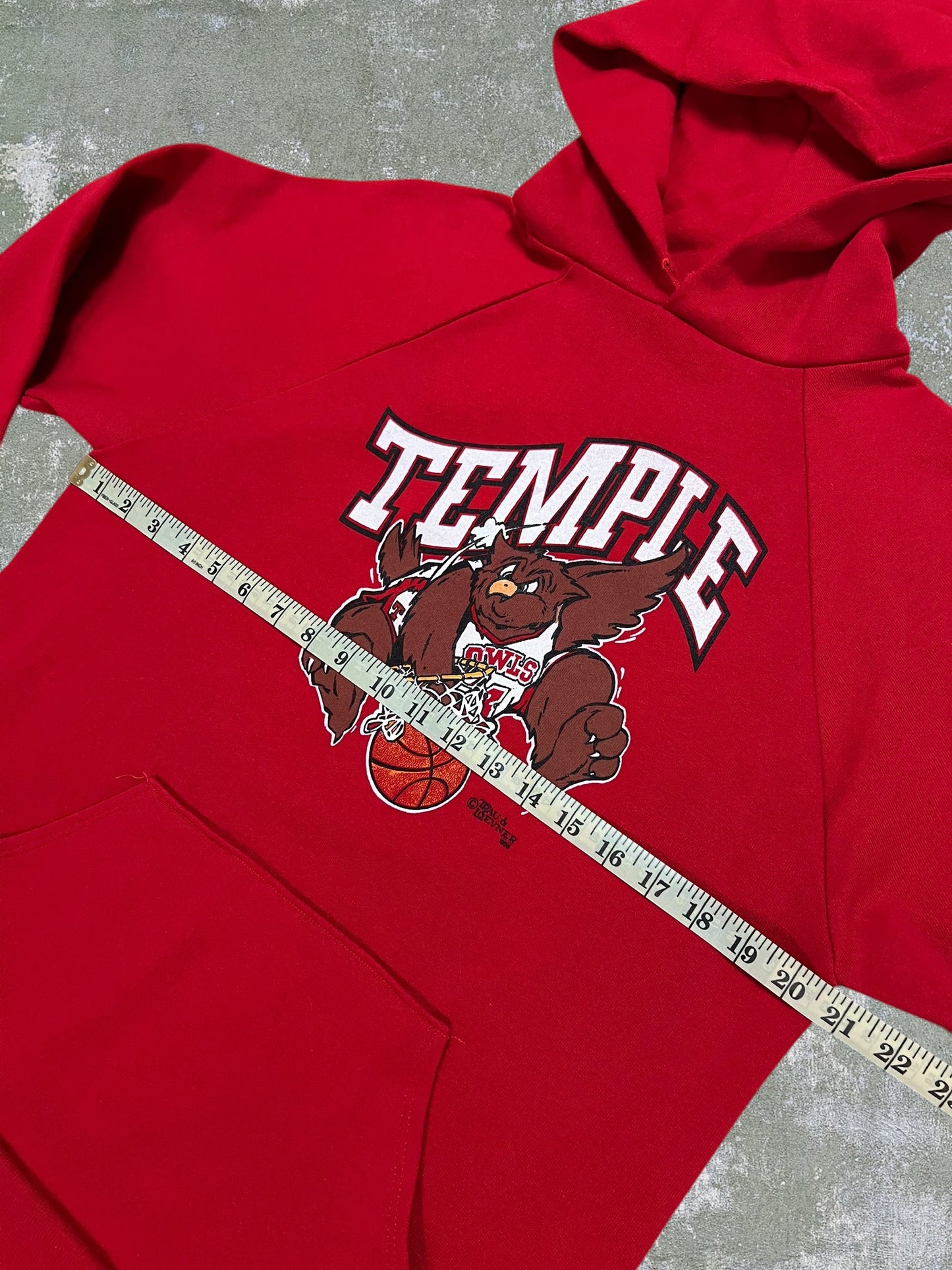 1988 Temple University Owls Basketball Hoodie (S)