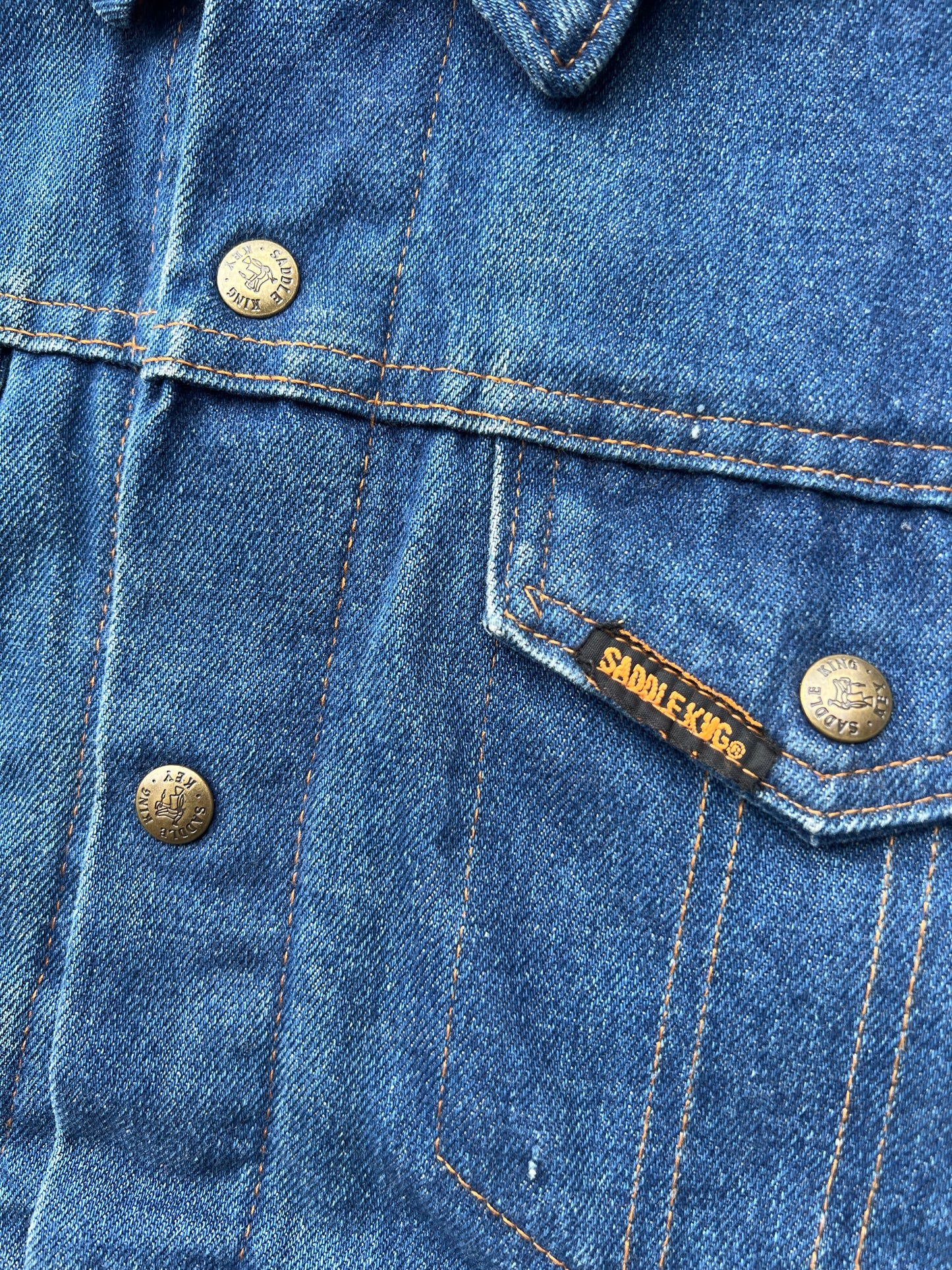 ‘80s/‘90s Saddle King Flannel Lined Denim Jacket (M)