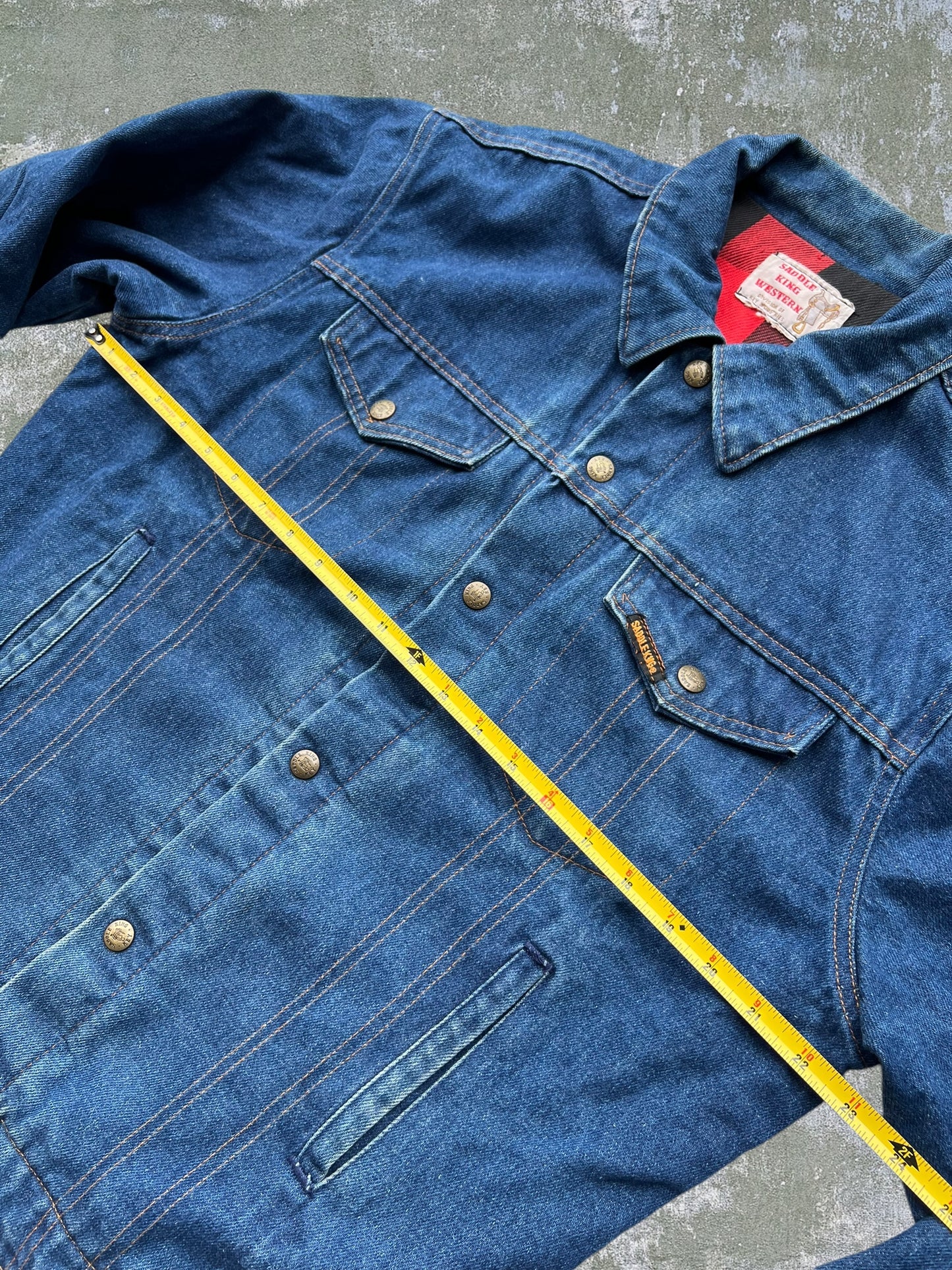 ‘80s/‘90s Saddle King Flannel Lined Denim Jacket (M)