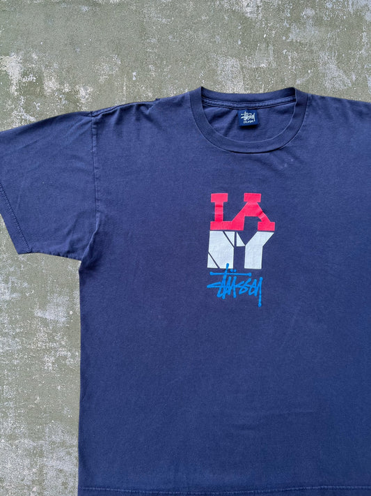 Late-90s/Early-2000s Stüssy LA NY Tee (XL)