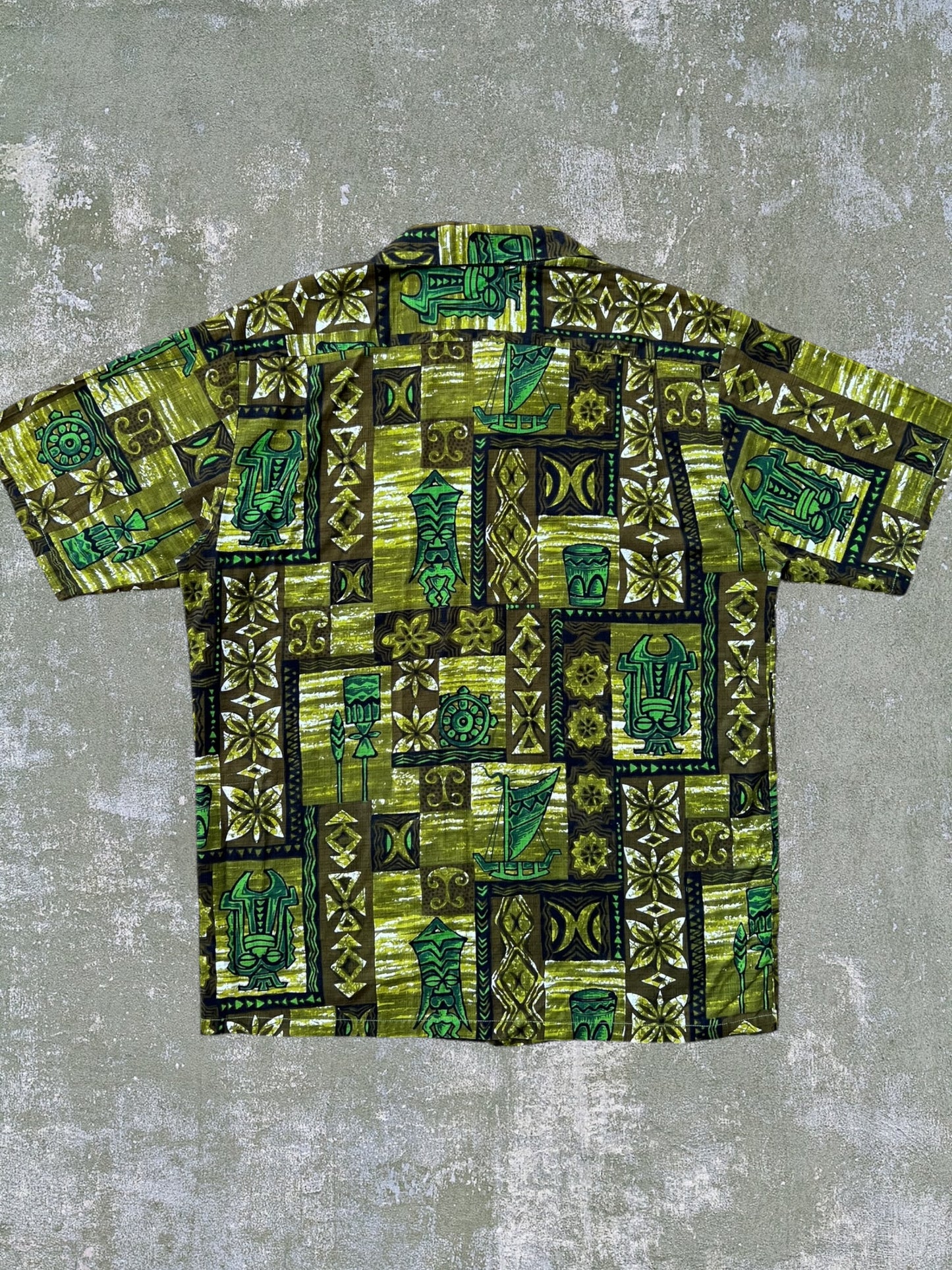 ‘60s Cotton Hawaiian Shirt (L)