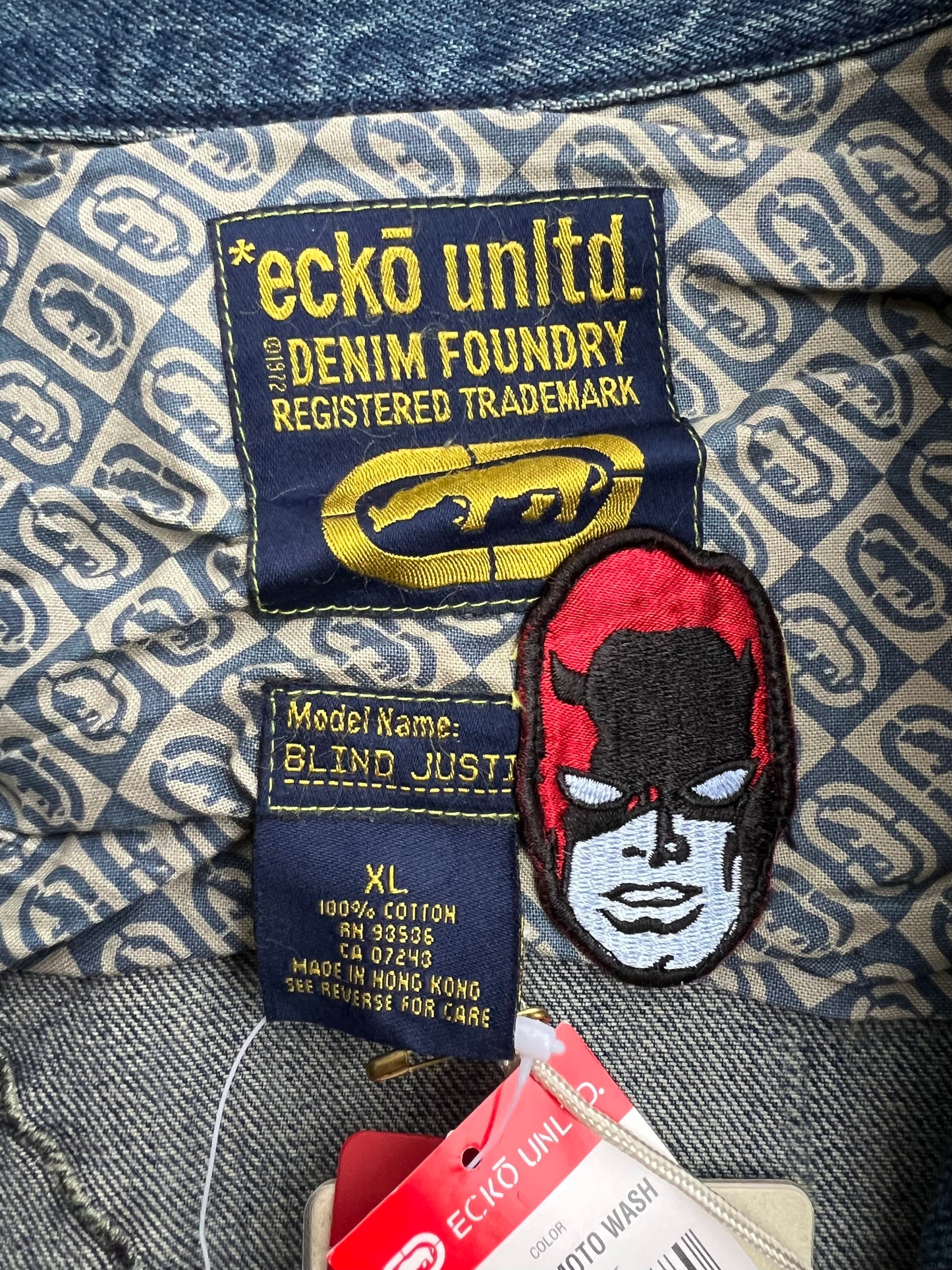 Early-2000s Ecko Marvel Daredevil Denim Chore Coat (XL) (New With Tags)