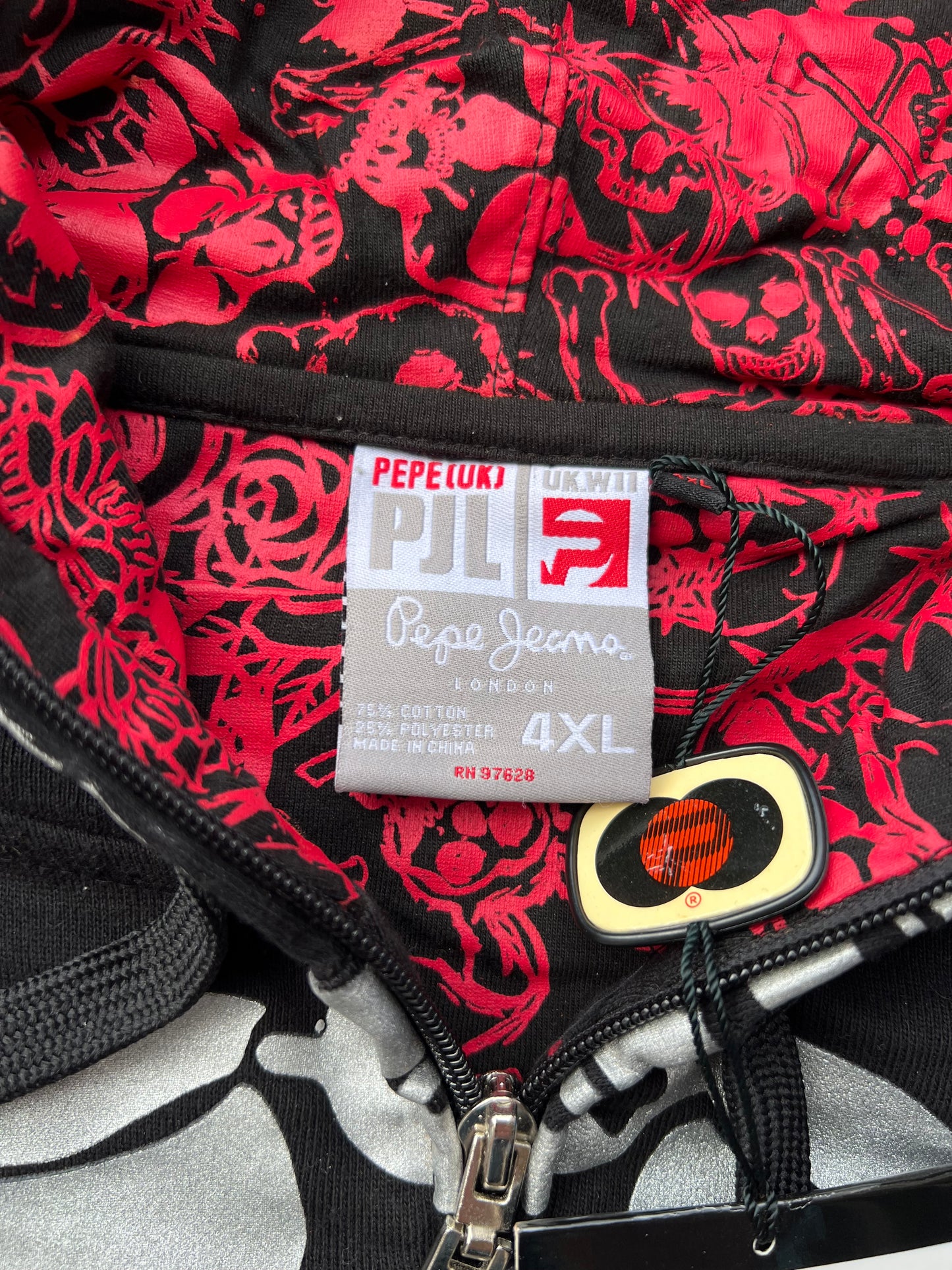 Early-2000s Pepe Jeans Skeleton Zip Hoodie (4XL) (New With Tags)