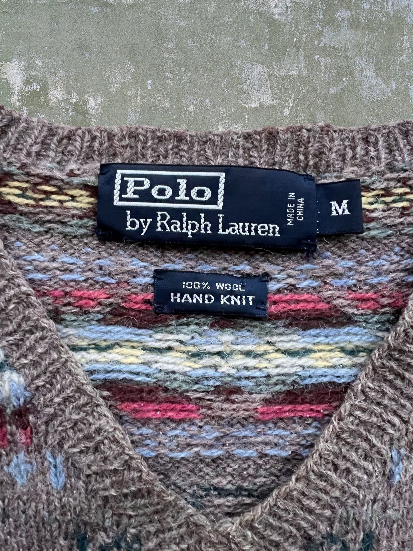 Polo Ralph Lauren Fair Isle Wool V Neck Sweater (M)