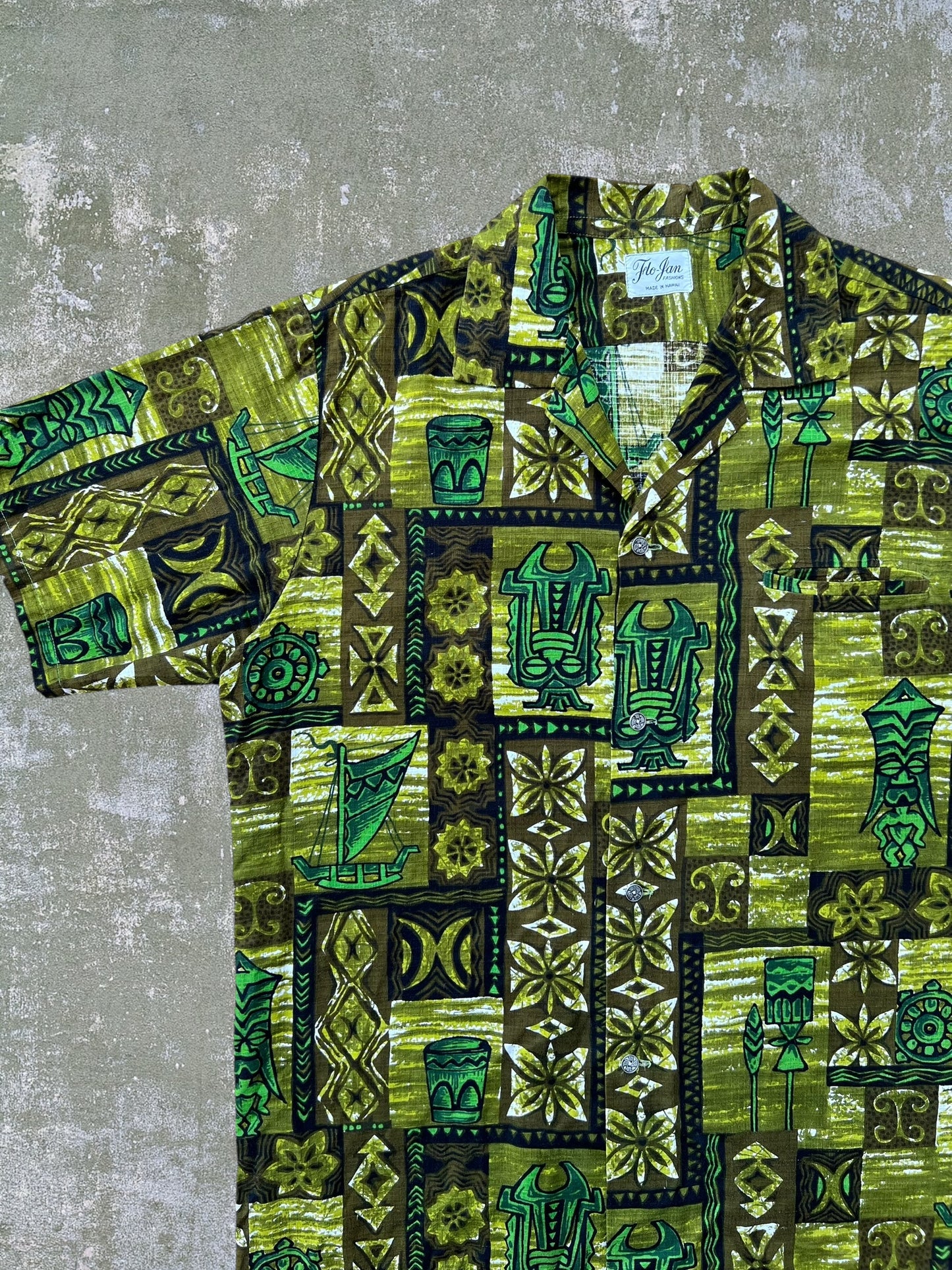 ‘60s Cotton Hawaiian Shirt (L)