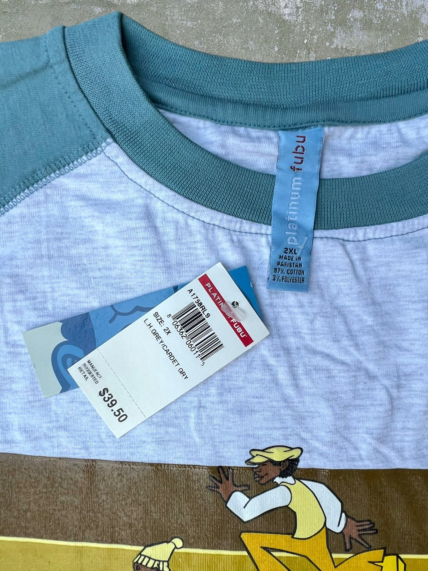 Early-2000s Platinum FUBU Fat Albert Long Sleeve Tee (XXL) (New With Tags)