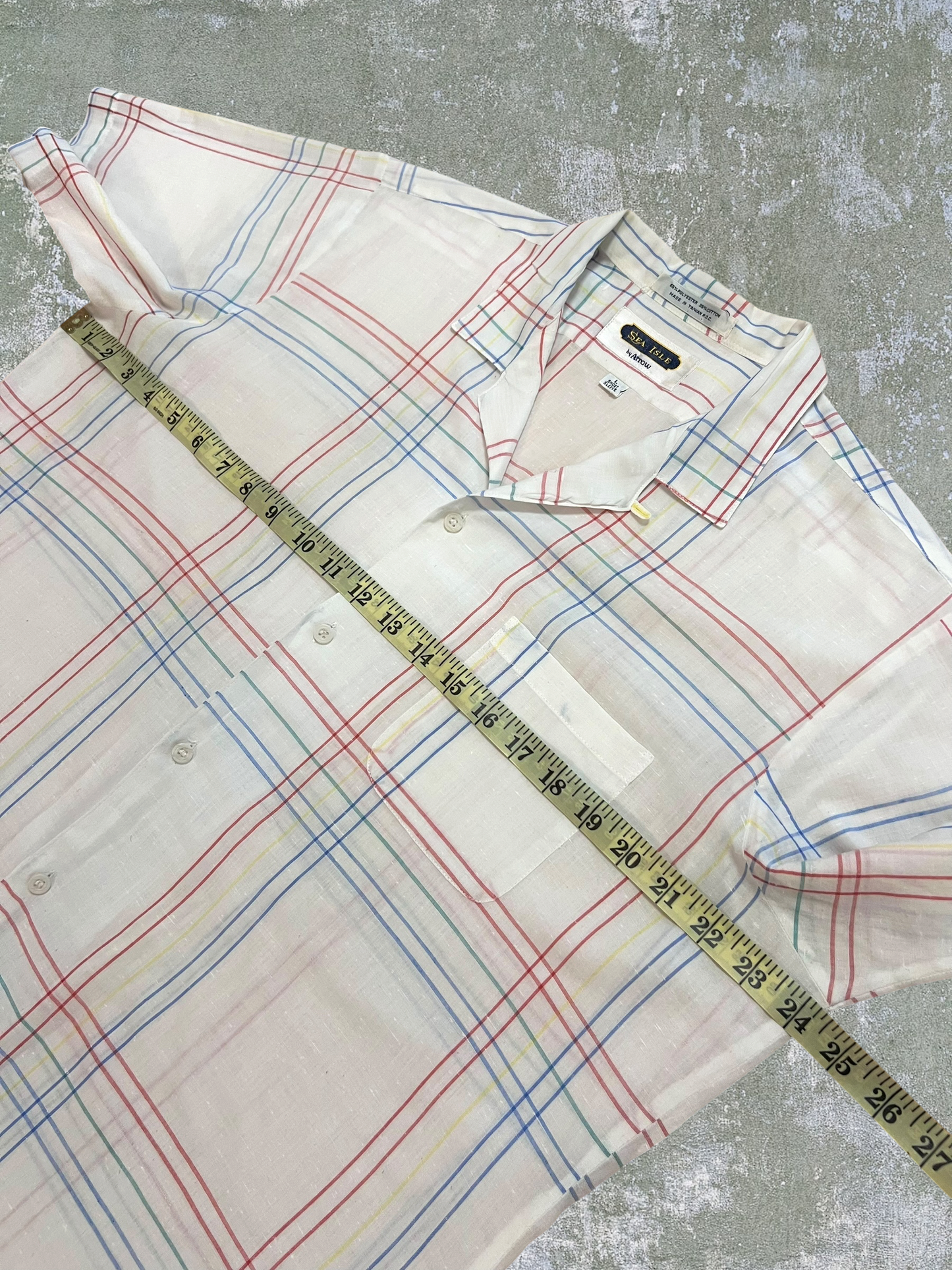 ‘70s/‘80s Cotton Blend Loop Collar Shirt (L)