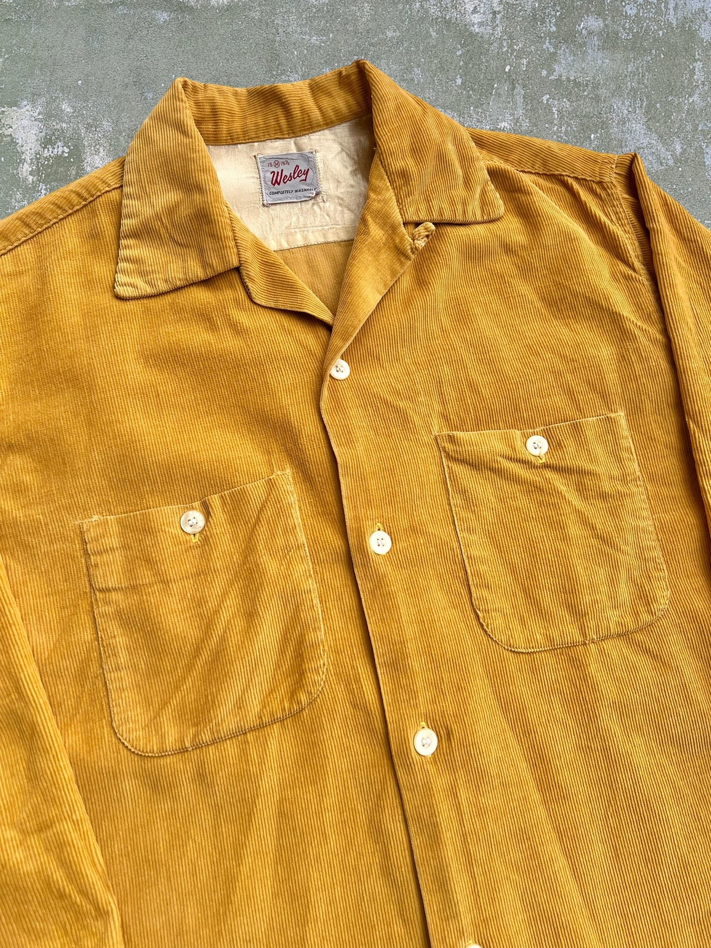 '50s Corduroy Loop Collar Shirt (M)