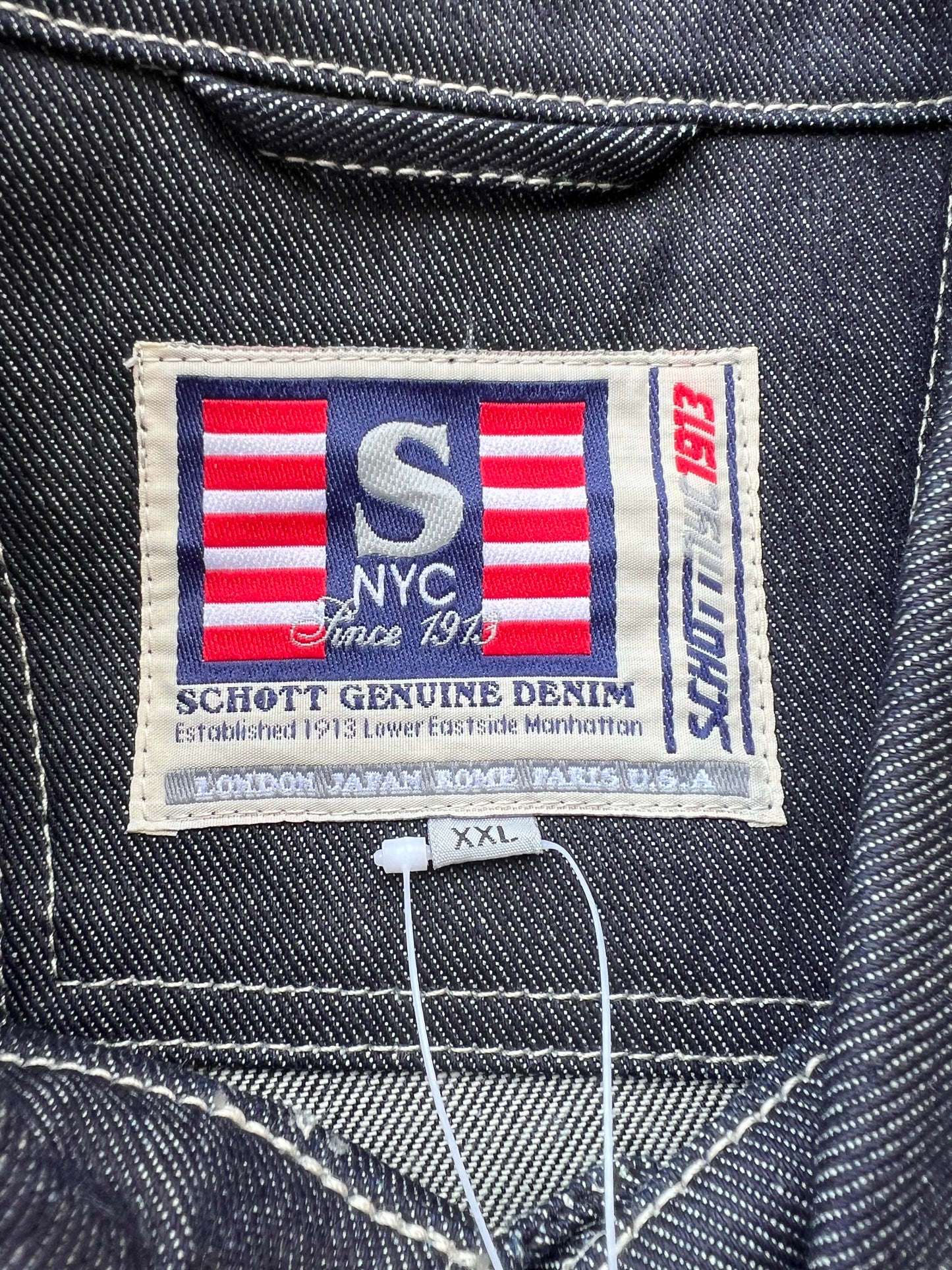 Early-2000s Schott NYC Denim Jacket (XXL)