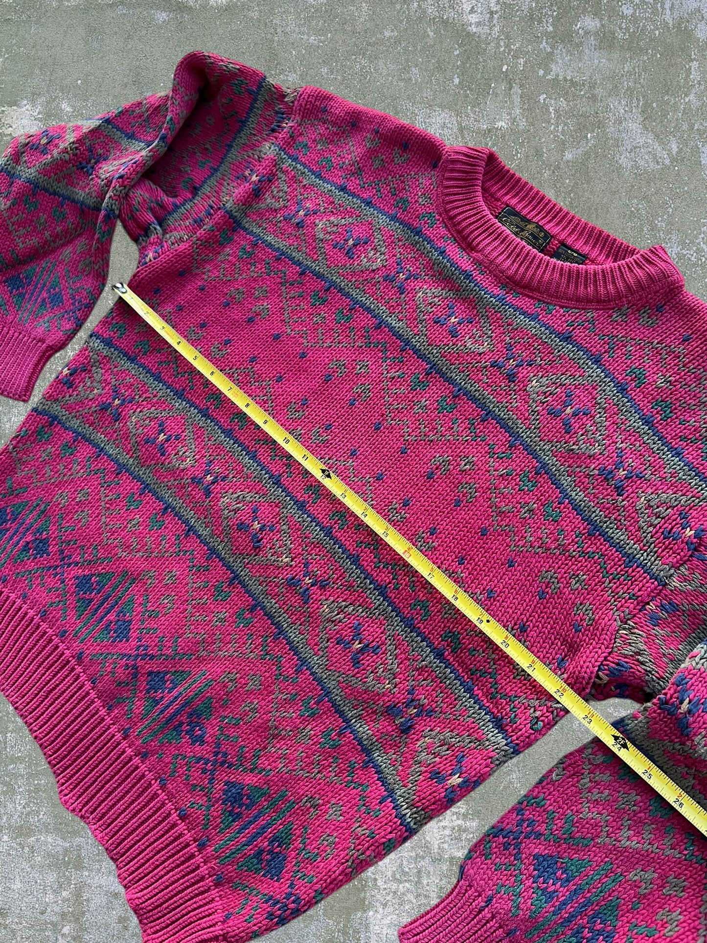 ‘90s Eddie Bauer Patterned Cotton Sweater (L)