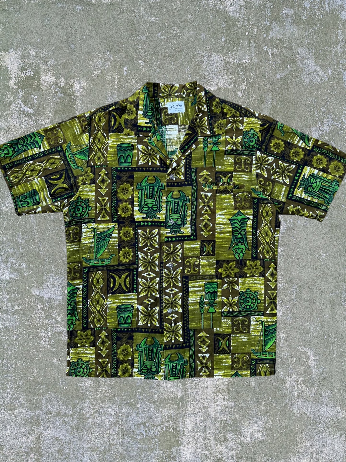 ‘60s Cotton Hawaiian Shirt (L)