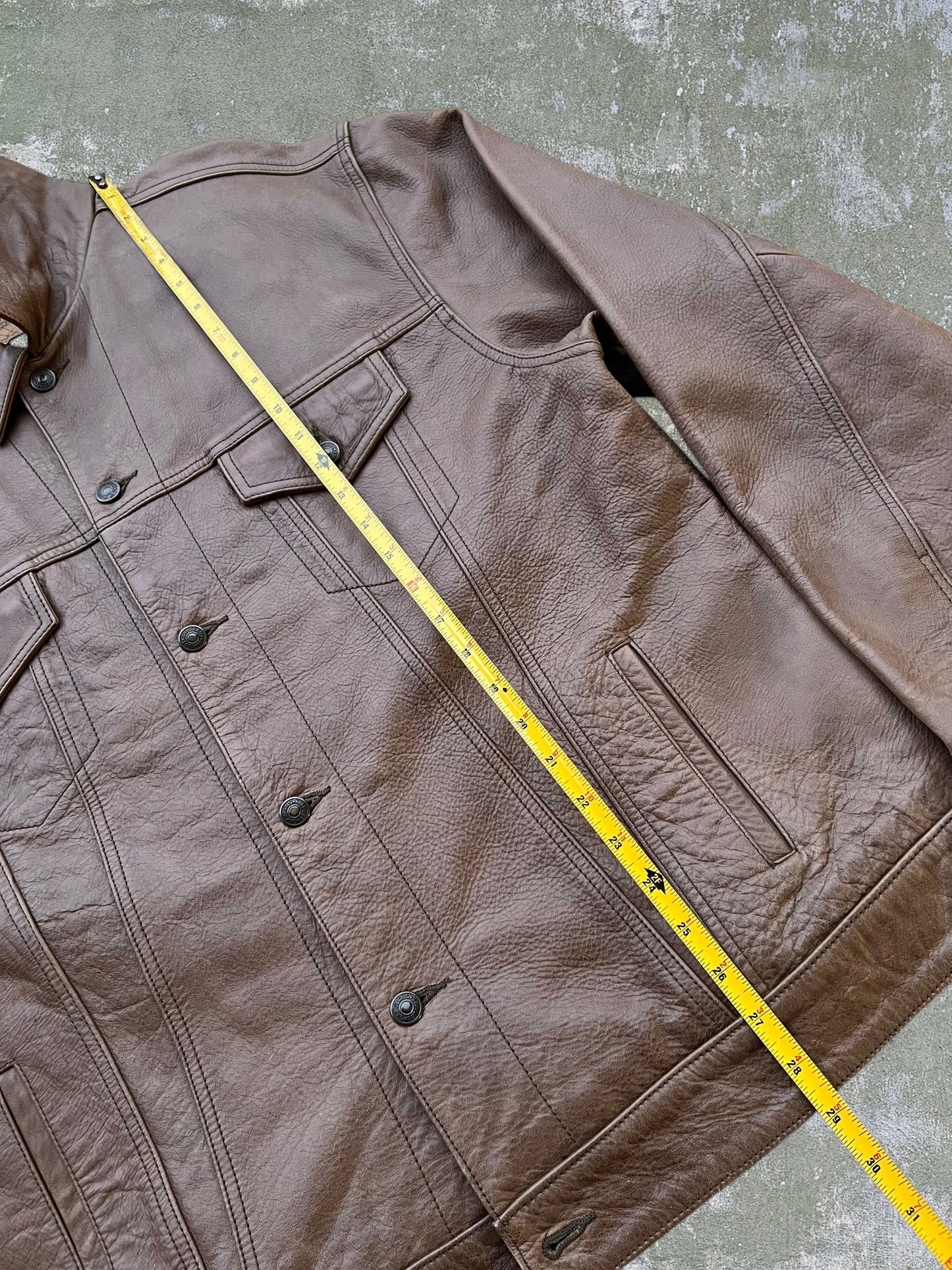 2000 Gap Leather Trucker Jacket (XL)