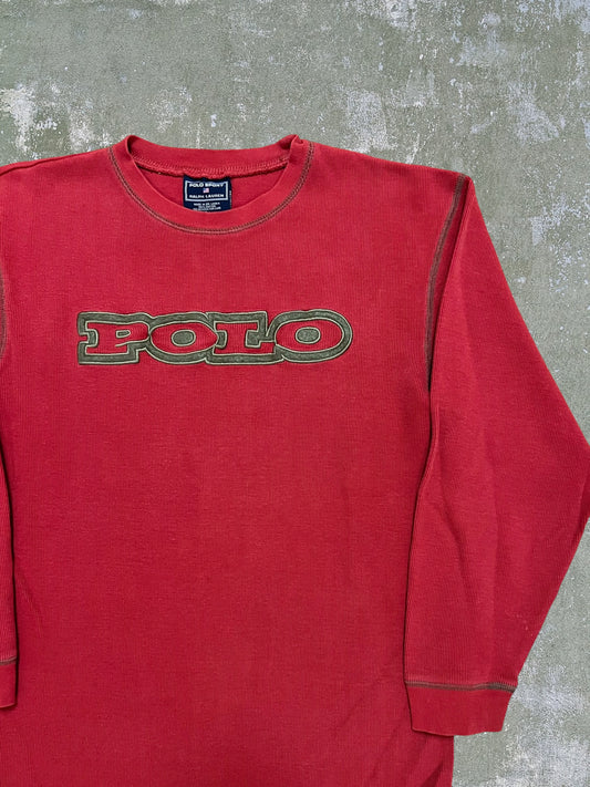 ‘90s/Early-2000s Polo Sport Ralph Lauren Ribbed Long Sleeve Tee (M)