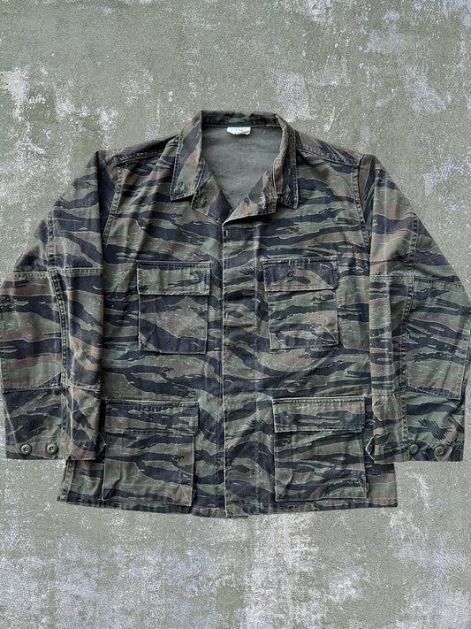 Early-90s US Military Tiger Camo Overshirt (XL)