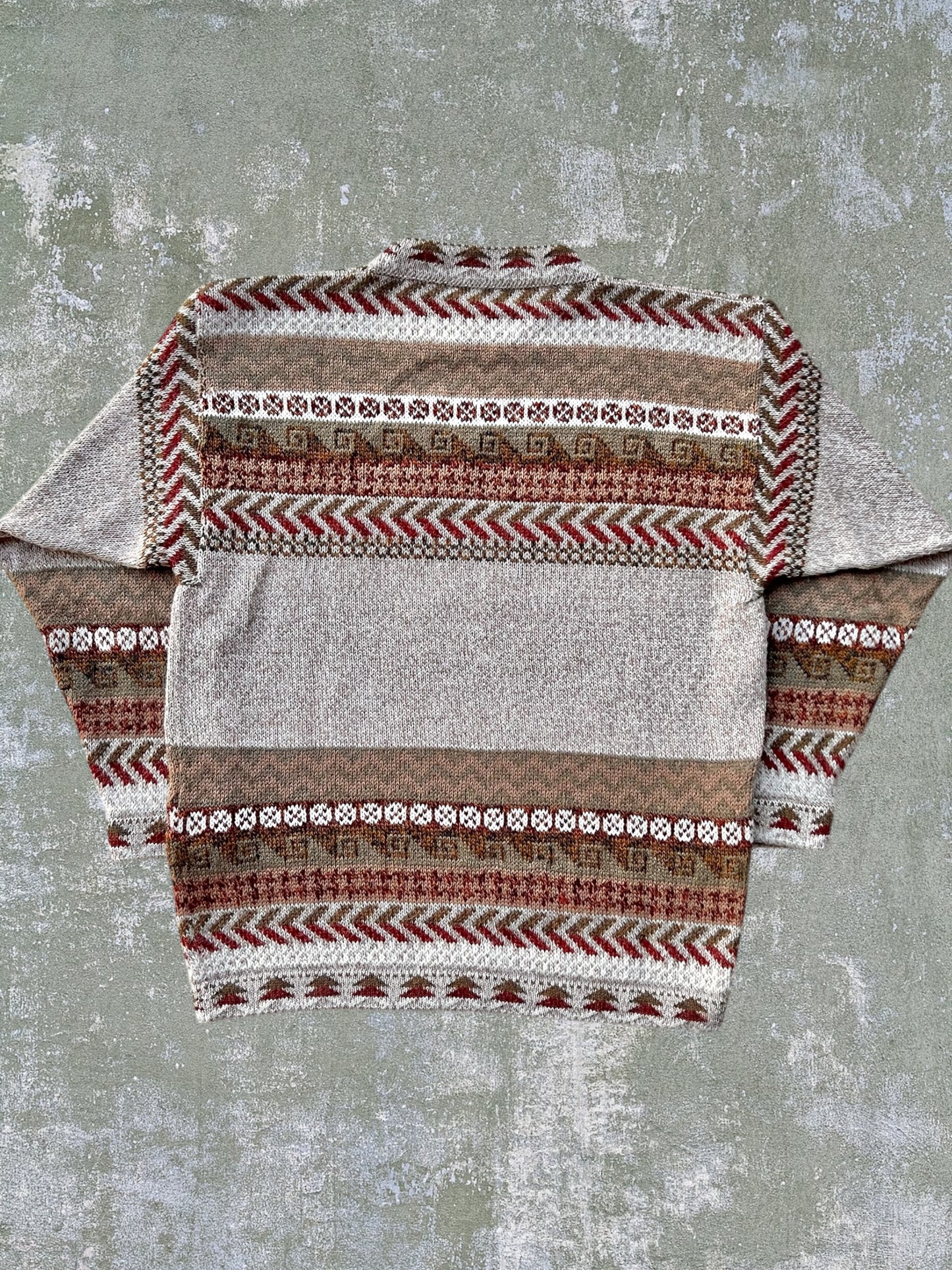 Vintage Patterned Wool Sweater (M)