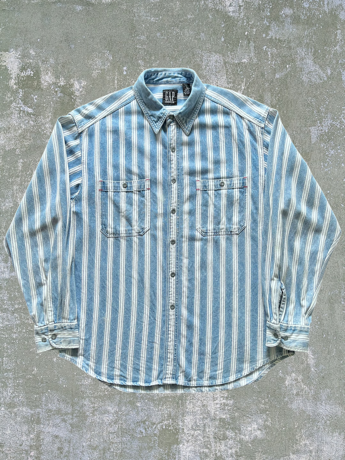 ‘90s Gap Striped Denim Shirt (L)