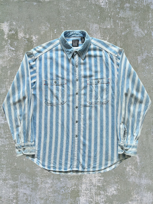 ‘90s Gap Striped Denim Shirt (L)