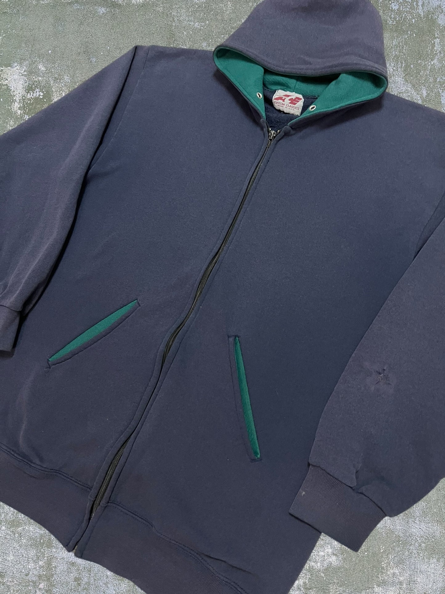 ‘80s Two Tone Zip Hoodie (L)