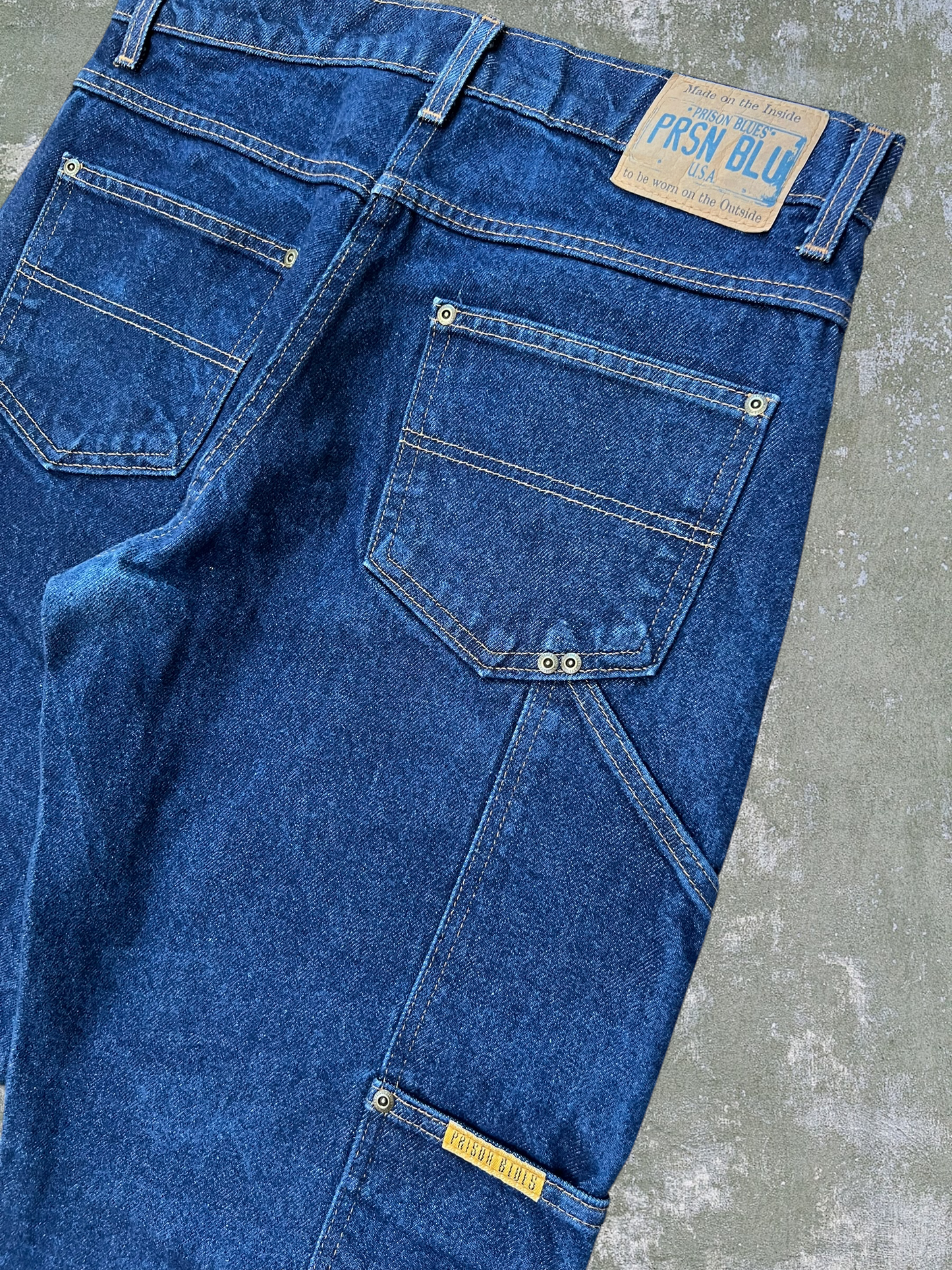 ‘90s/Early-2000s Prison Blues Double Knee Carpenter Jeans (32x32)