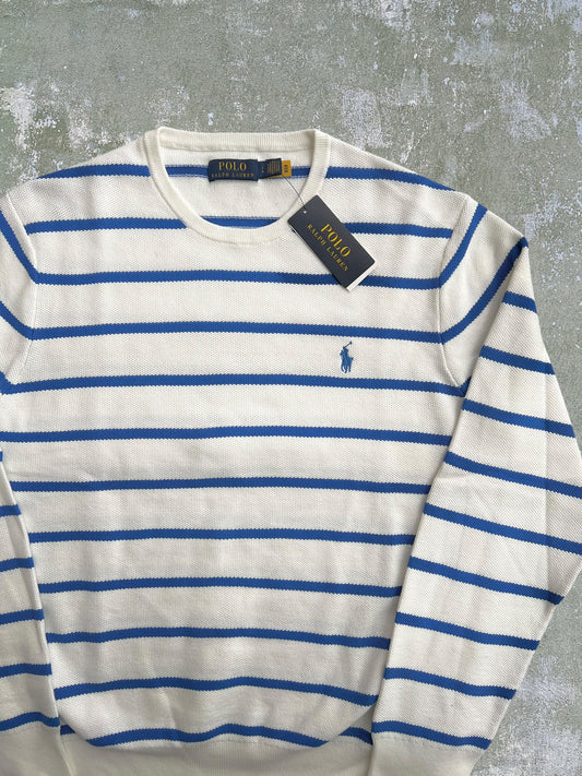 Polo Ralph Lauren Striped Cotton Sweater (L) (New With Tags)