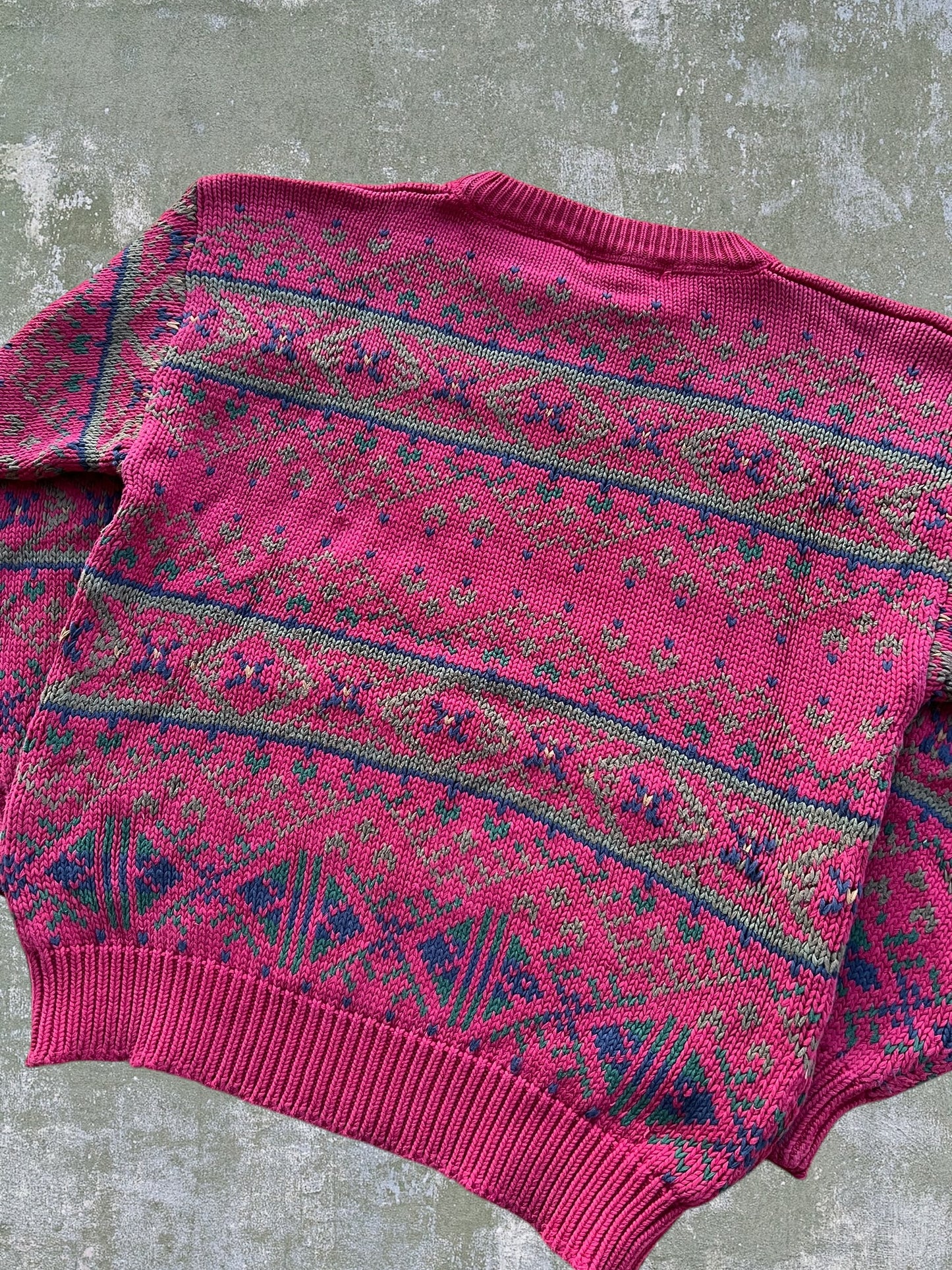 ‘90s Eddie Bauer Patterned Cotton Sweater (L)