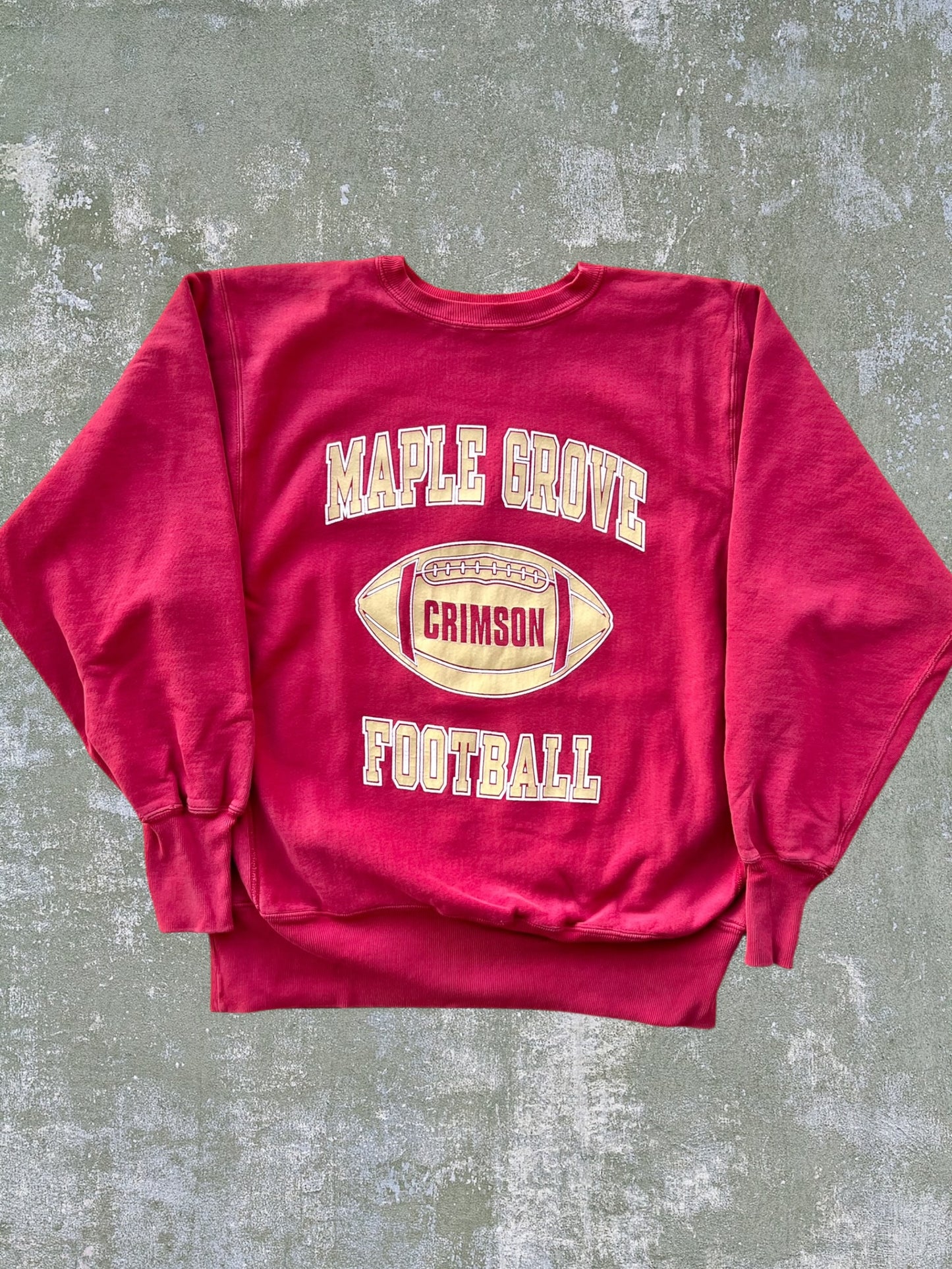 ‘90s Champion Maple Grove Football Reverse Weave Crewneck (L)